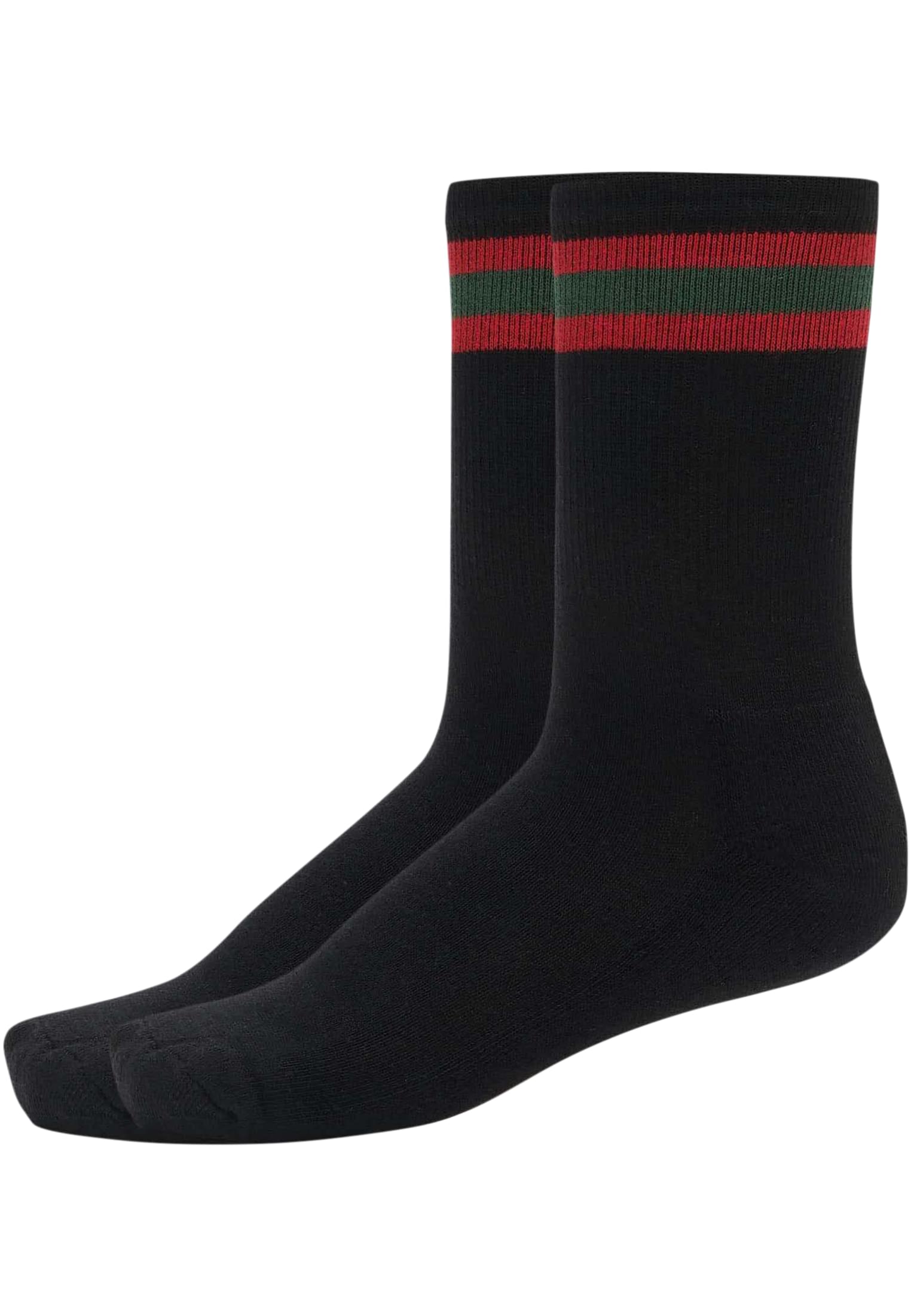 Stripy Sport Socks 2-Pack | black/firered/green