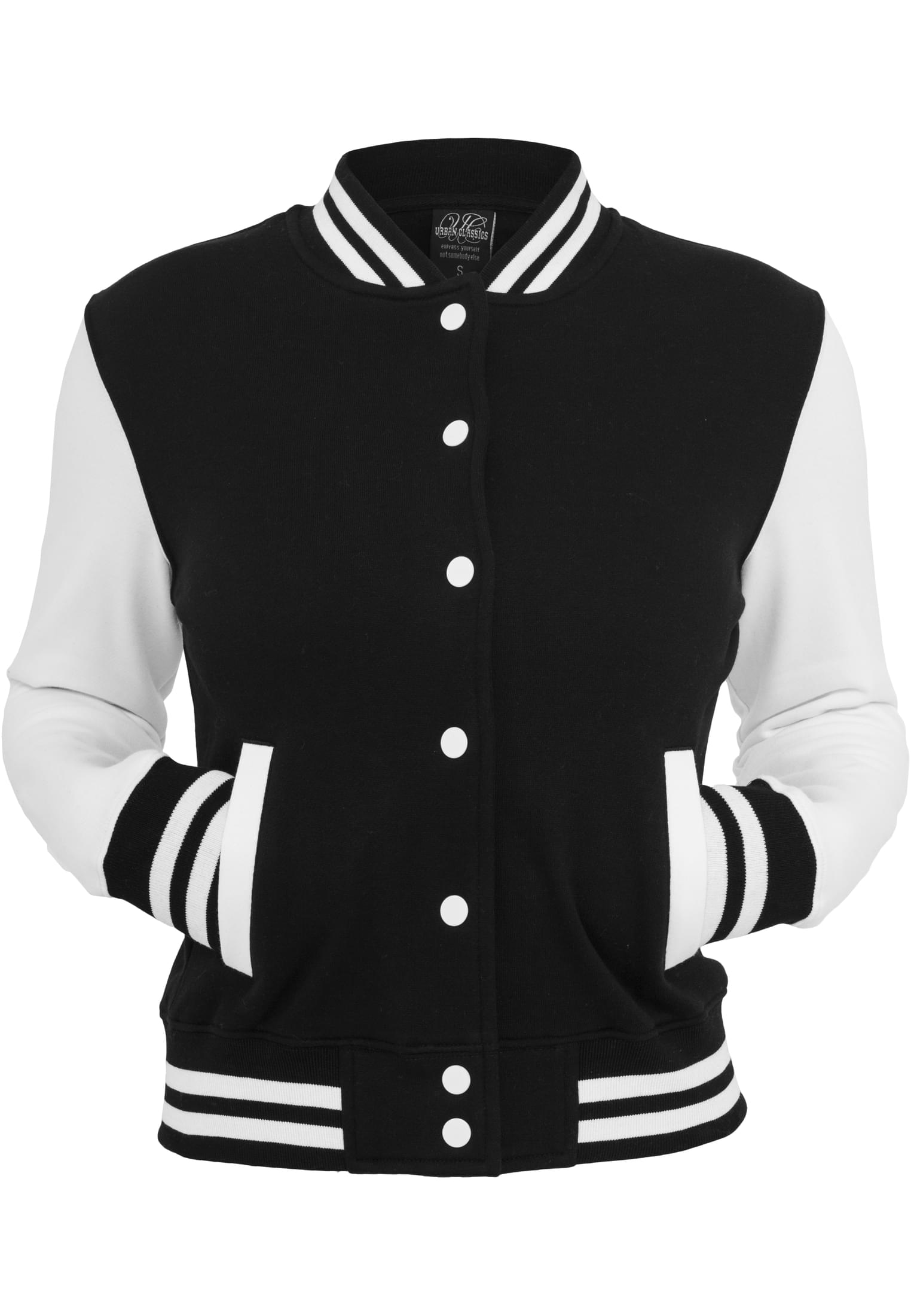 Ladies 2-tone College Sweatjacket | blk/wht