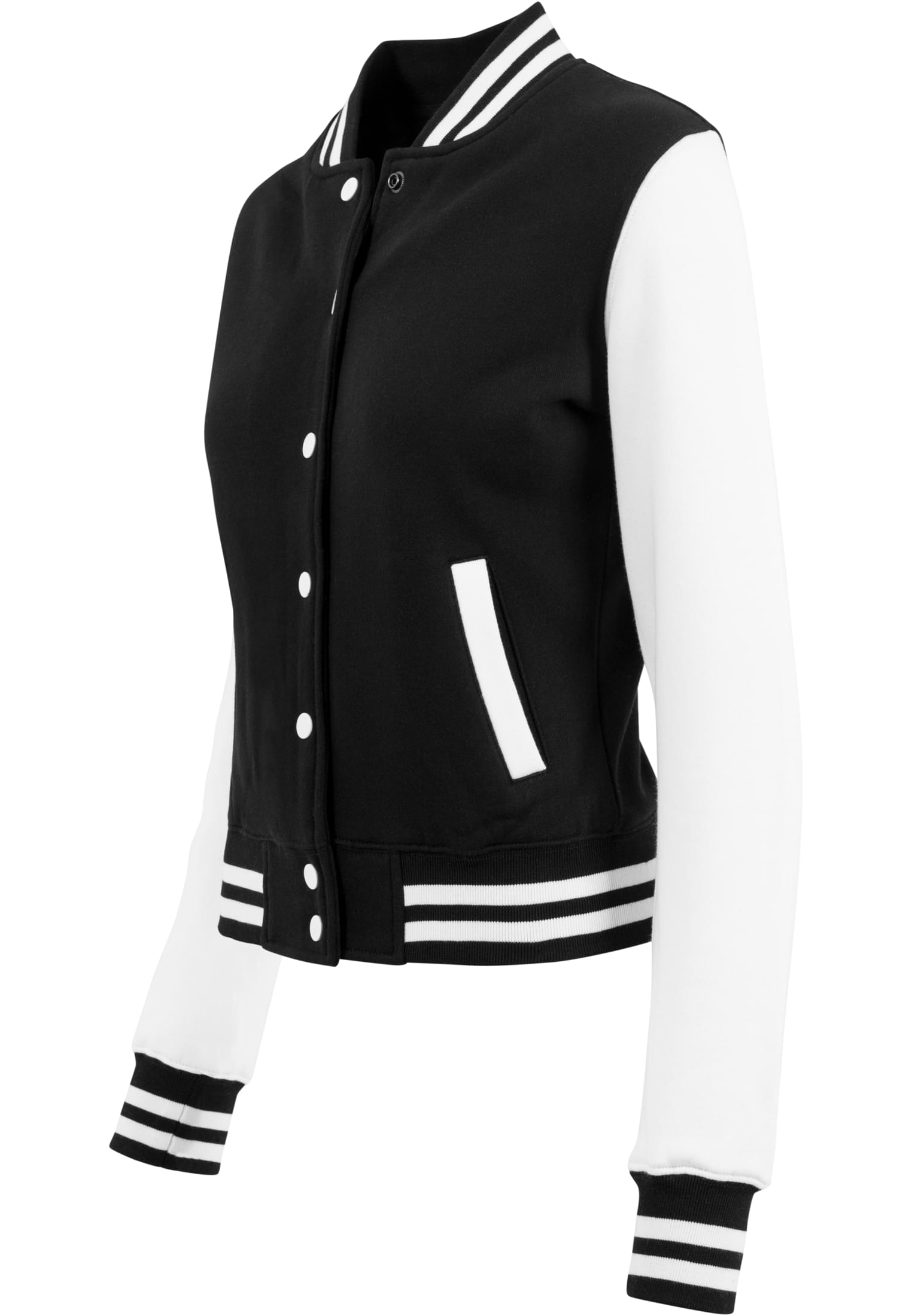 Ladies 2-tone College Sweatjacket | blk/wht