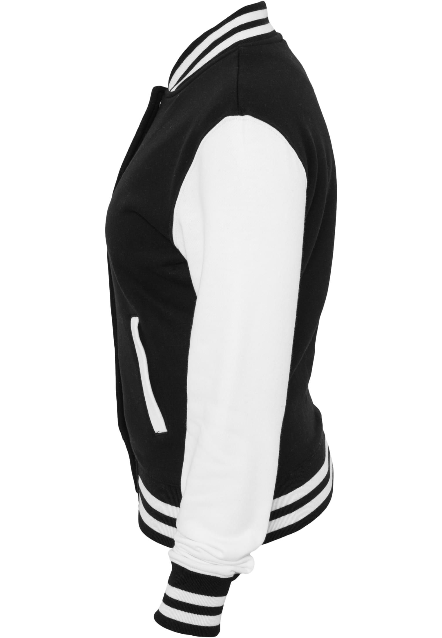 Ladies 2-tone College Sweatjacket | blk/wht