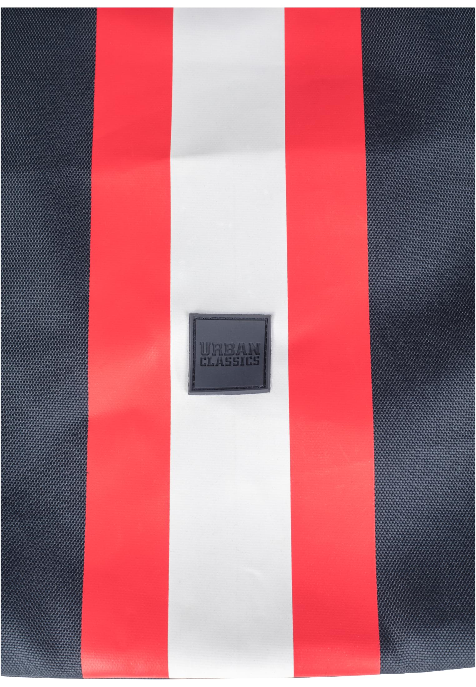 Striped Gym Bag | navy/fire red/white