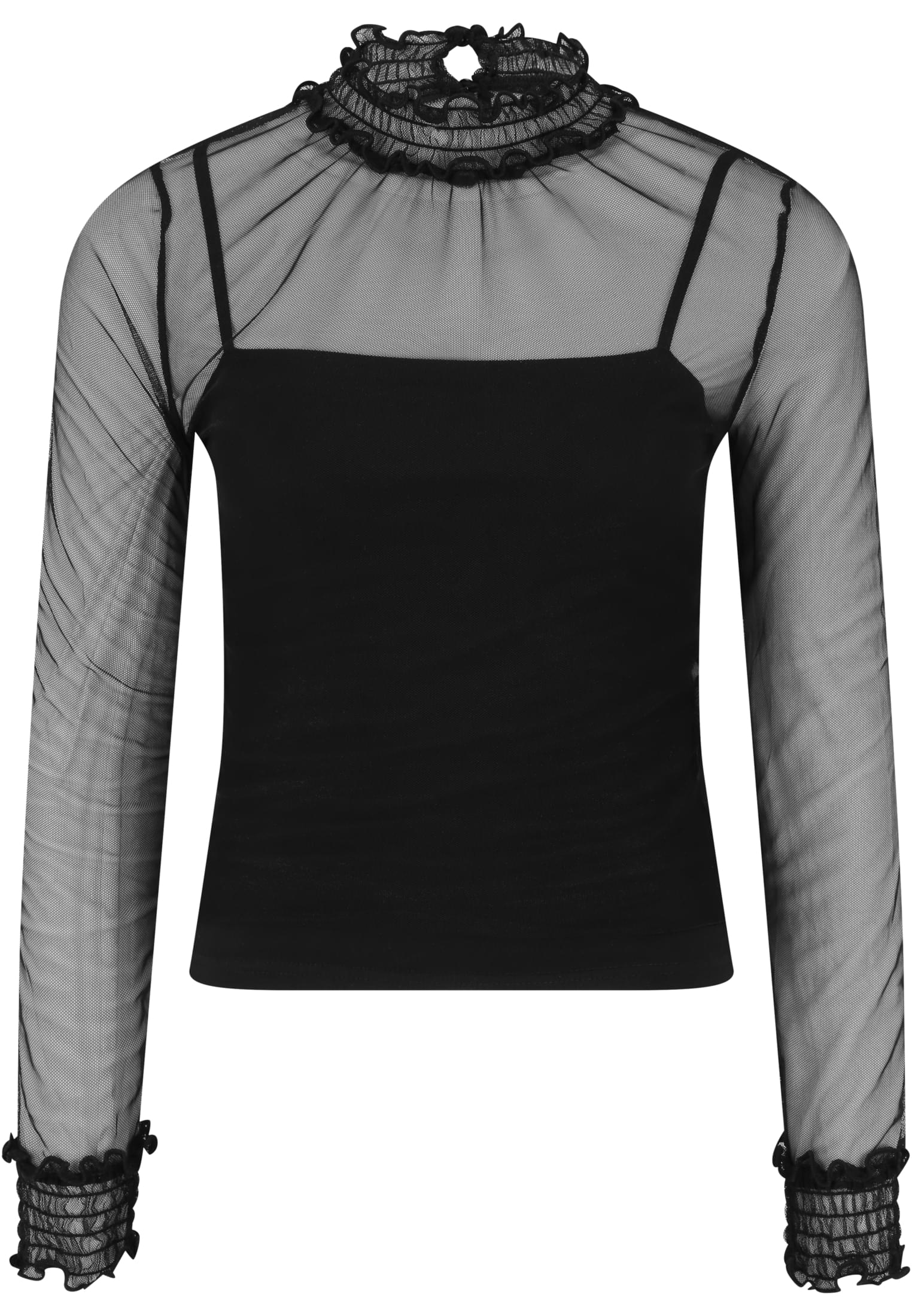 Ladies Double Layer Mesh L/S | black