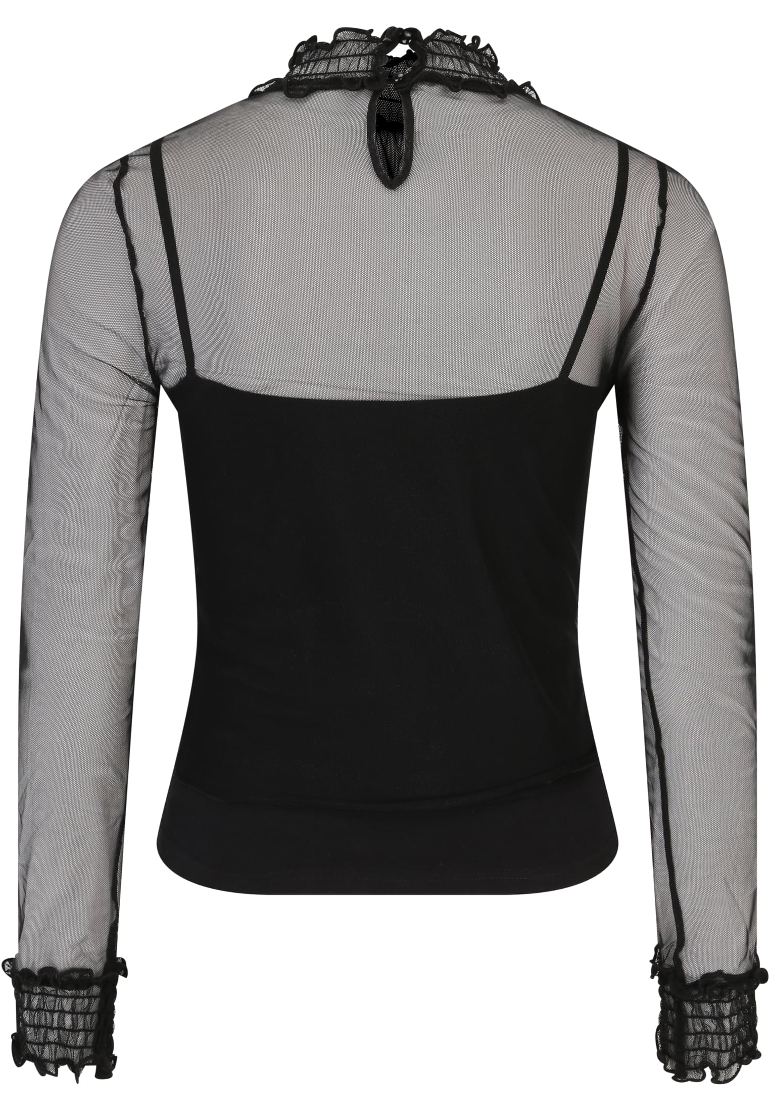 Ladies Double Layer Mesh L/S | black