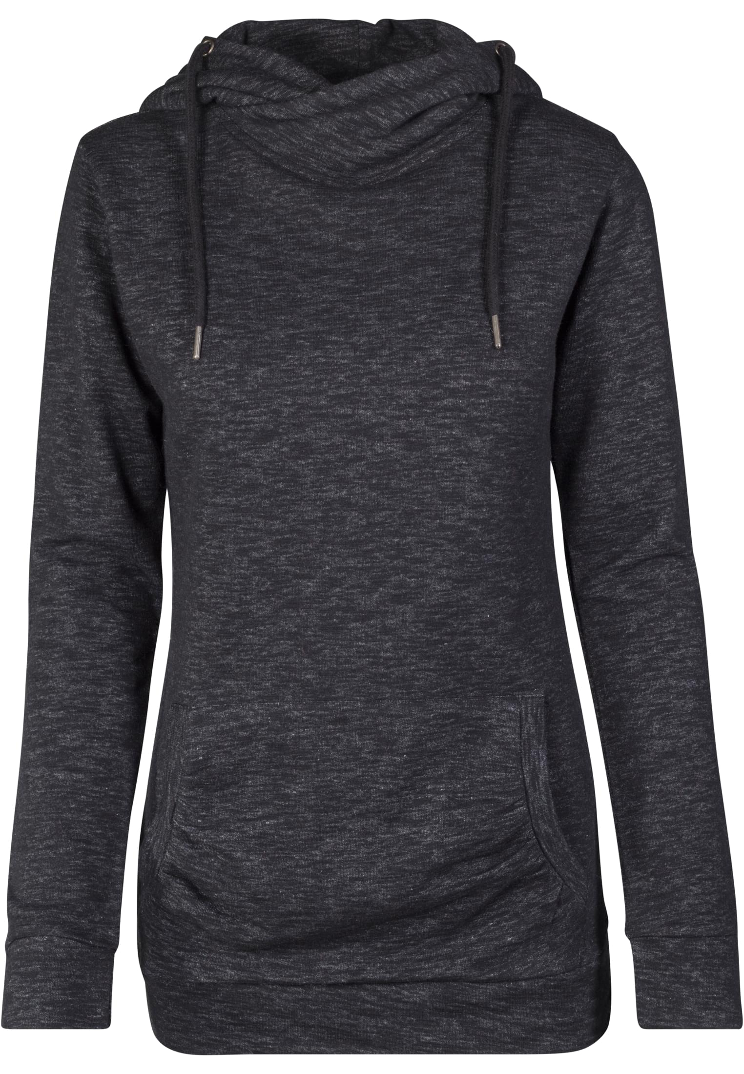 Ladies Slub Terry High Neck Hoody | blk/wht