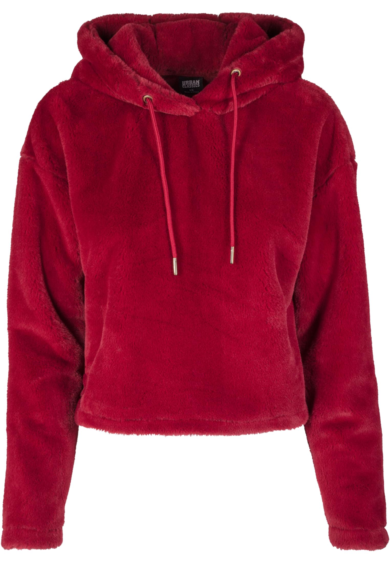 Ladies Oversize Short Teddy Hoody | burgundy