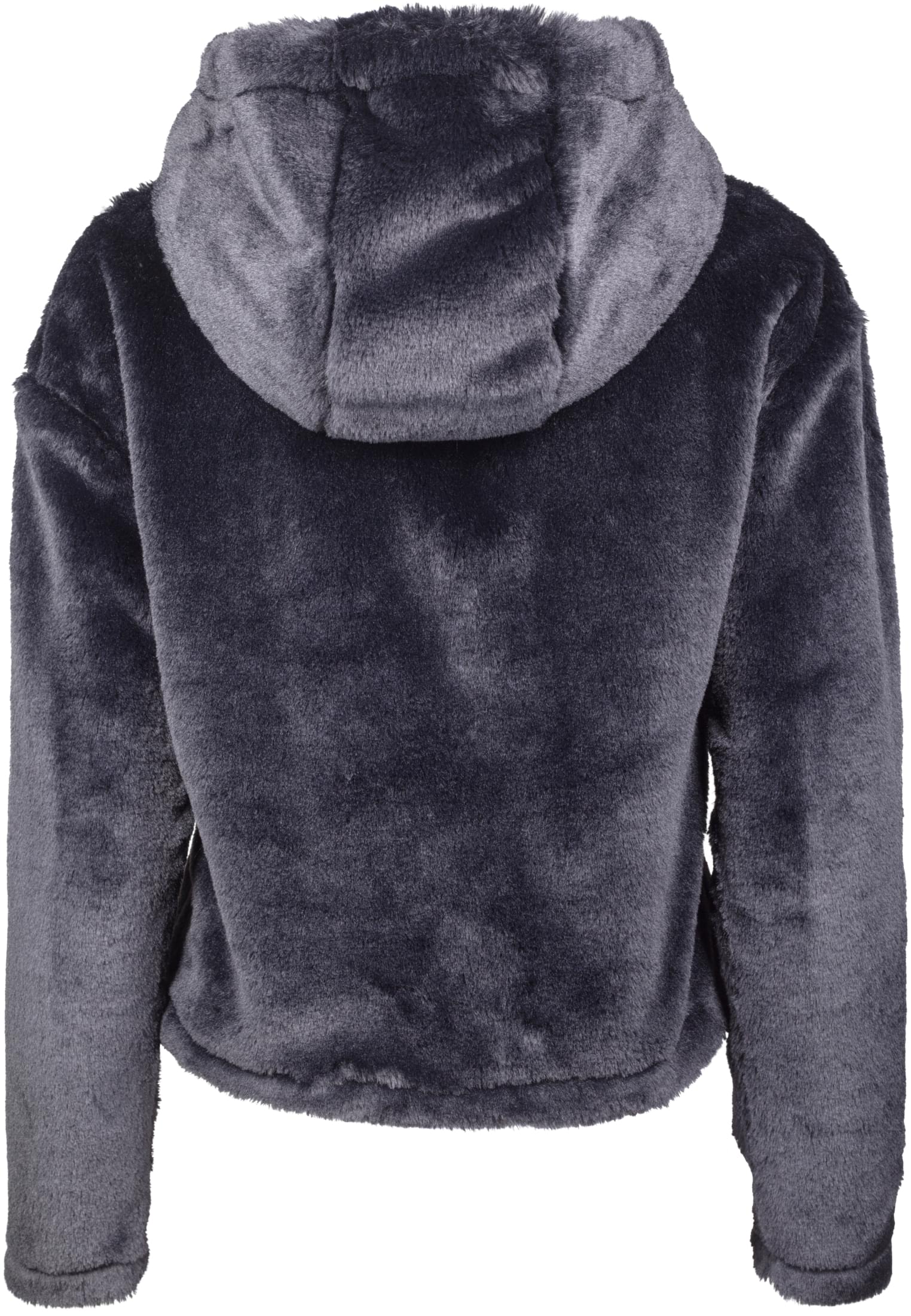 Ladies Oversize Short Teddy Hoody | black