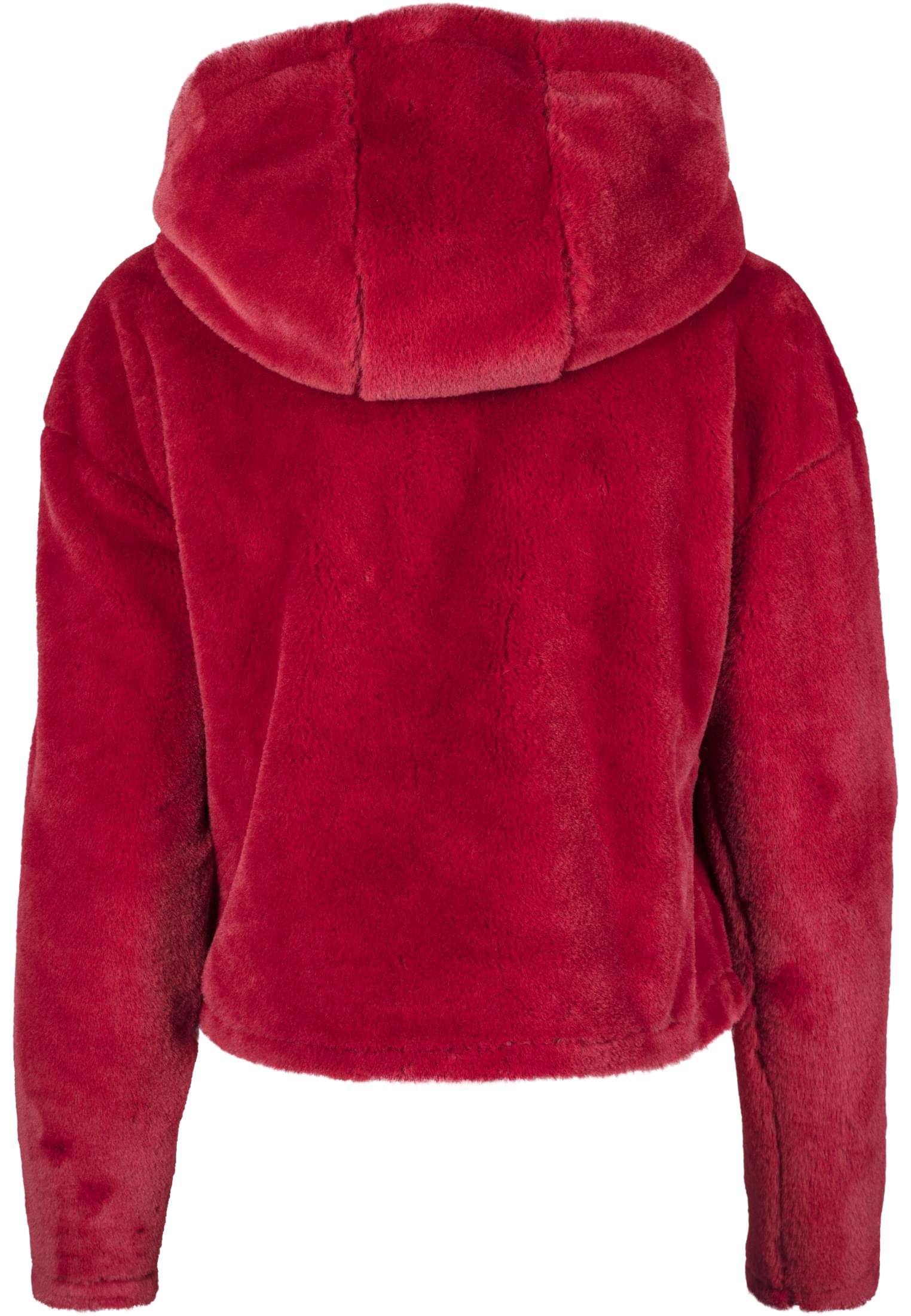 Ladies Oversize Short Teddy Hoody | burgundy