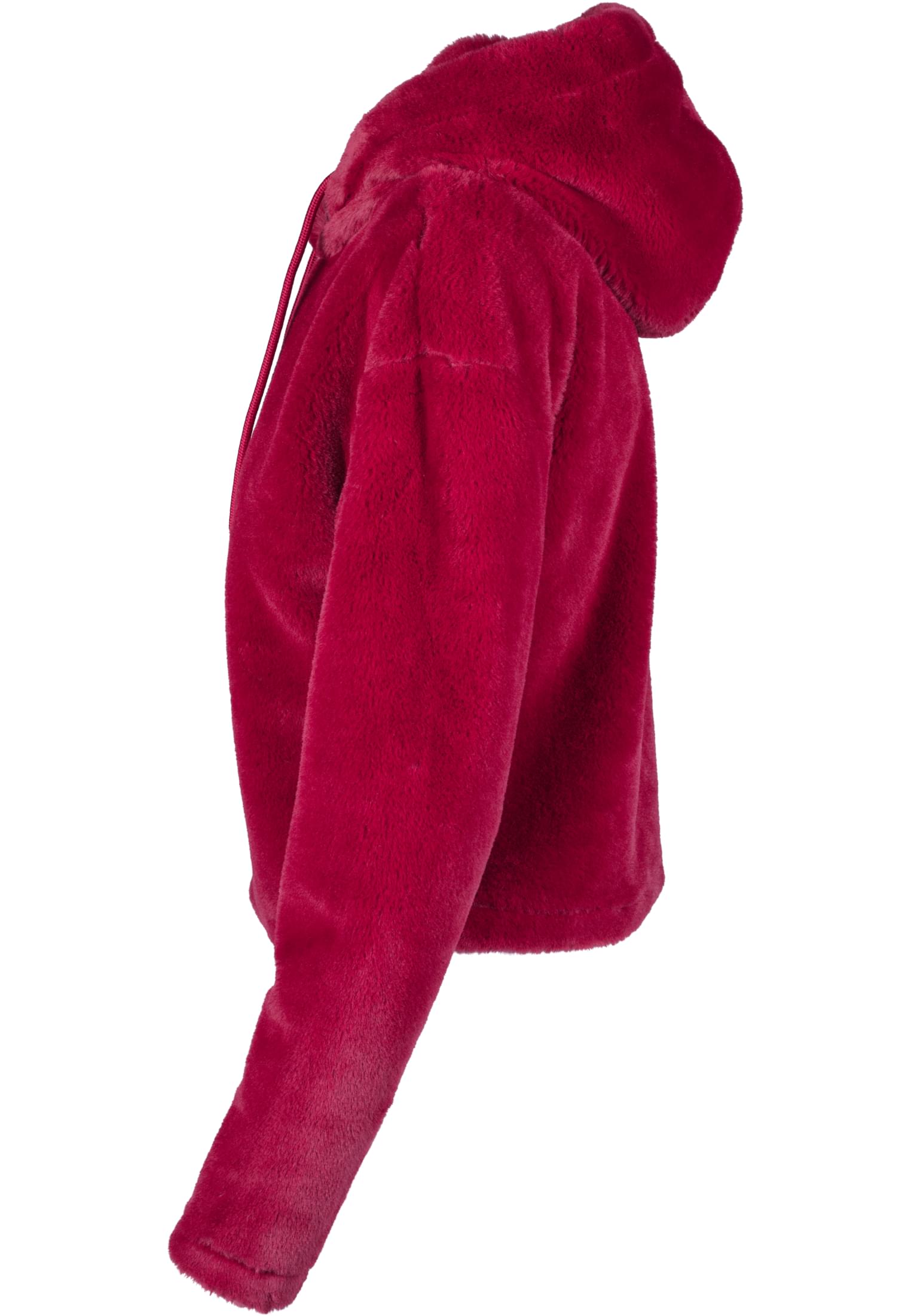 Ladies Oversize Short Teddy Hoody | burgundy