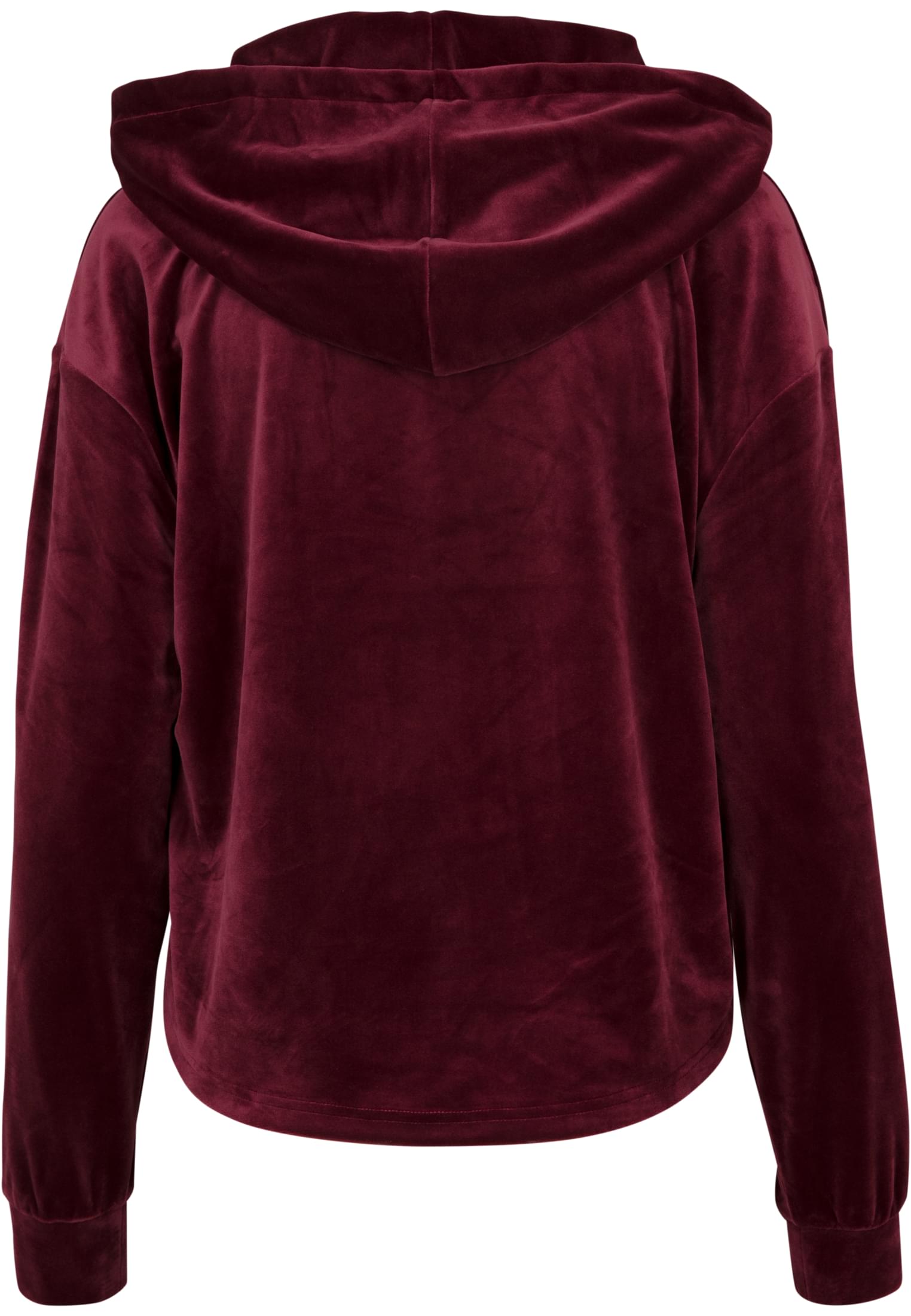 Ladies Short Velvet Gathered Hoody | port