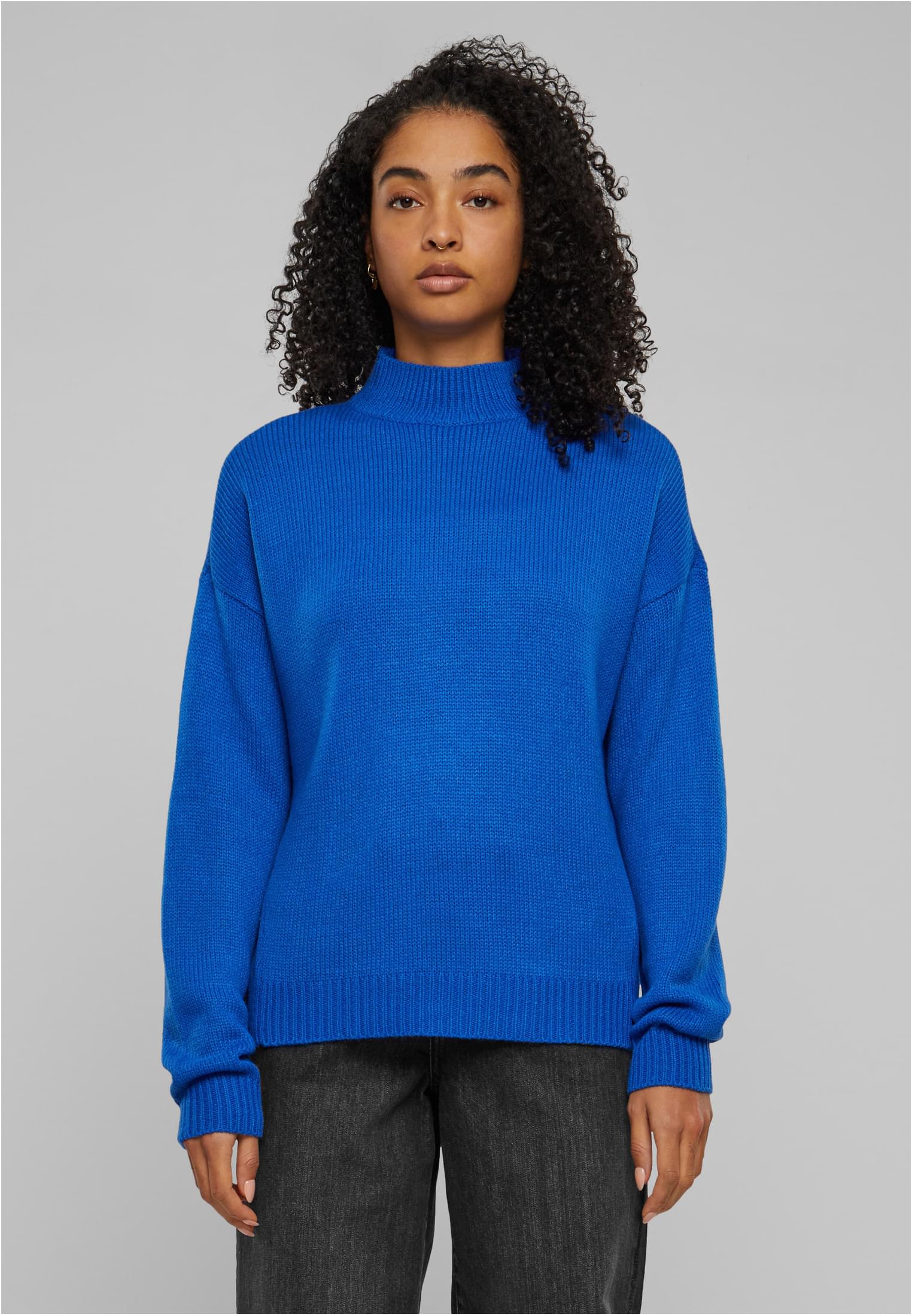 Ladies Oversize Turtleneck Sweater | brightblue