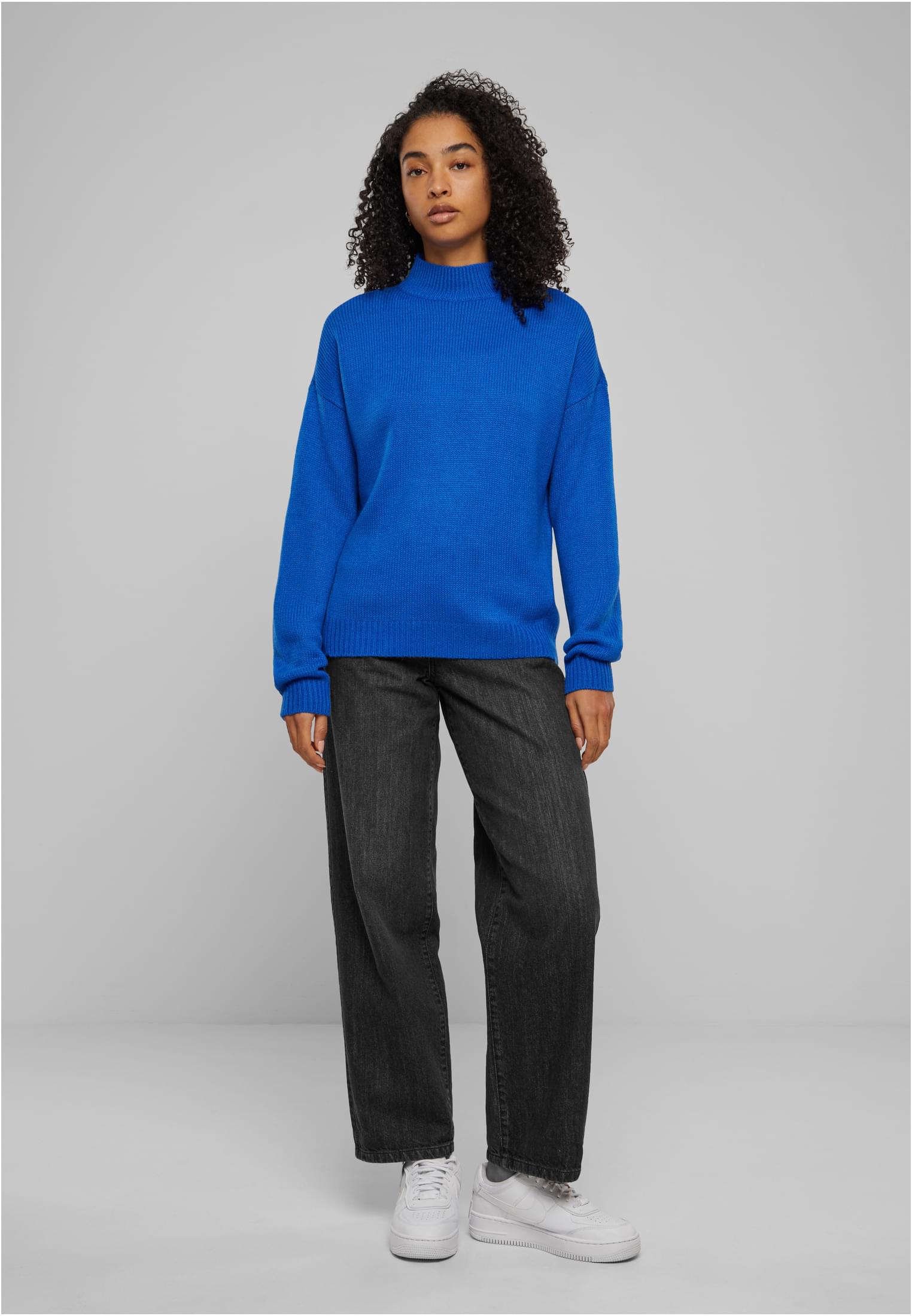 Ladies Oversize Turtleneck Sweater | brightblue