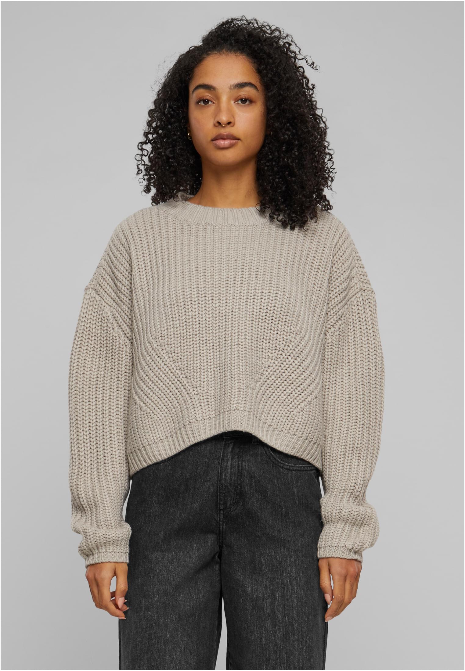 Ladies Wide Oversize Sweater | warmgrey