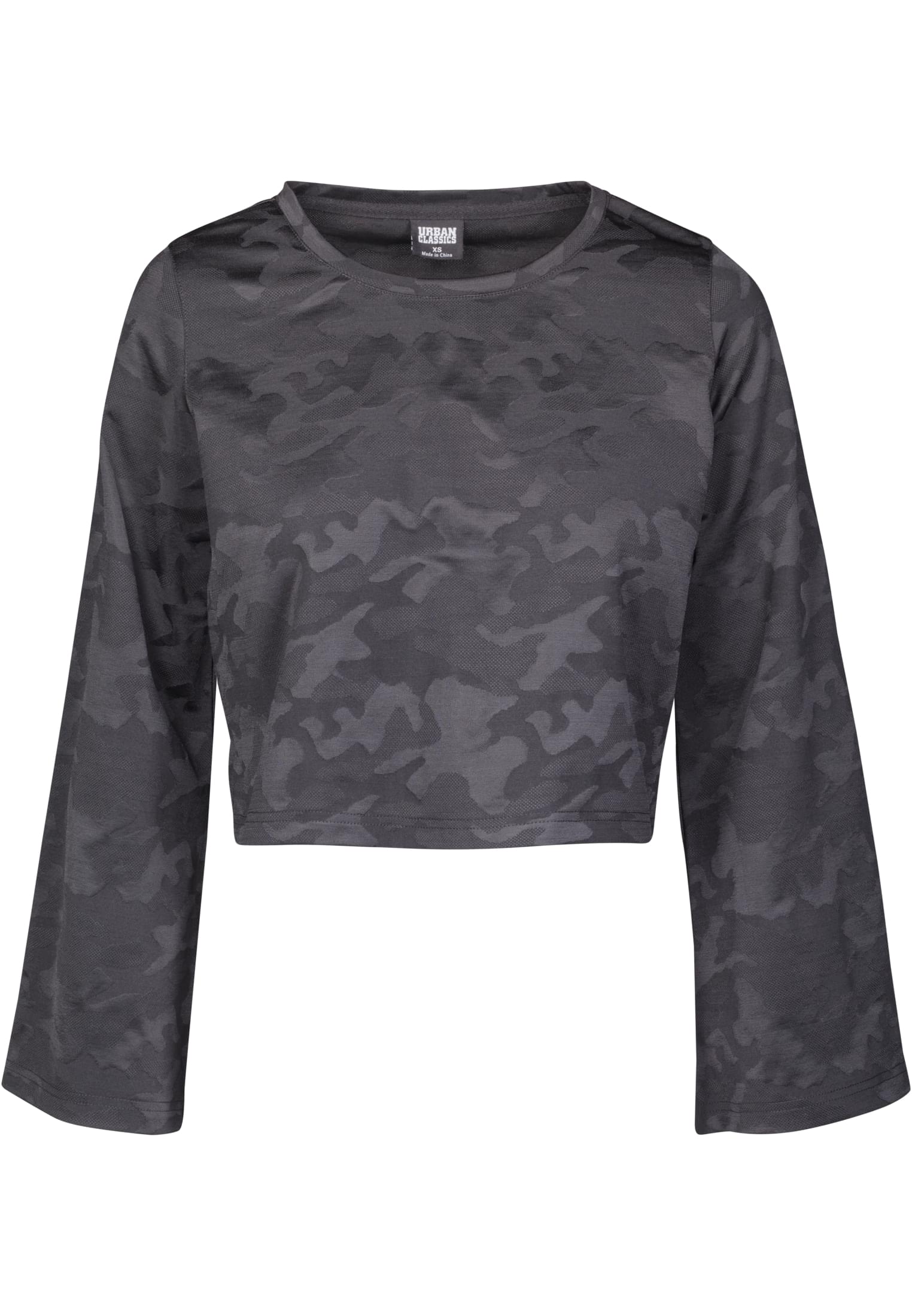 Ladies Short Jacquard Camo L/S | black camo