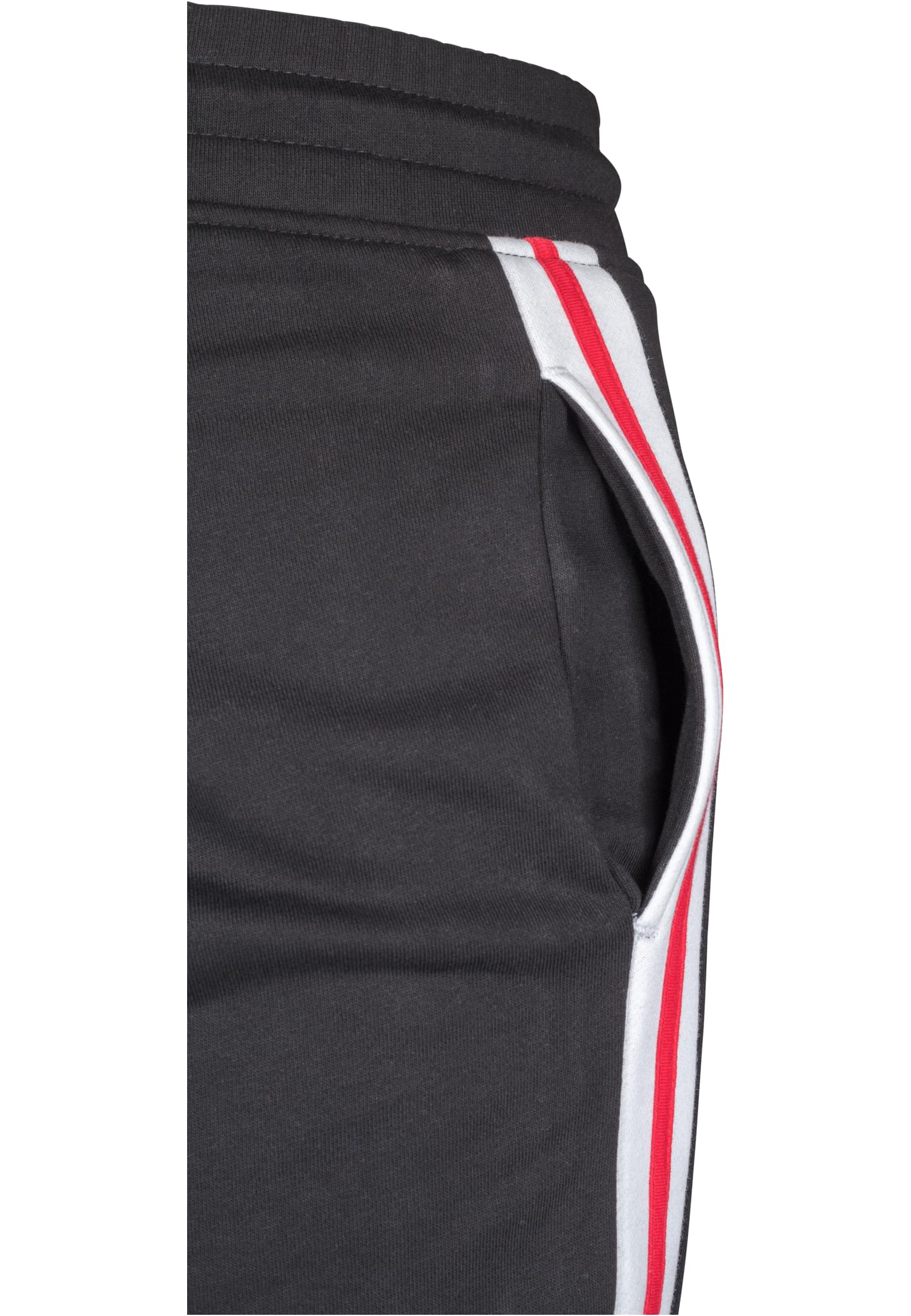 3-Tone Side Stripe Terry Pants | blk/wht/firered