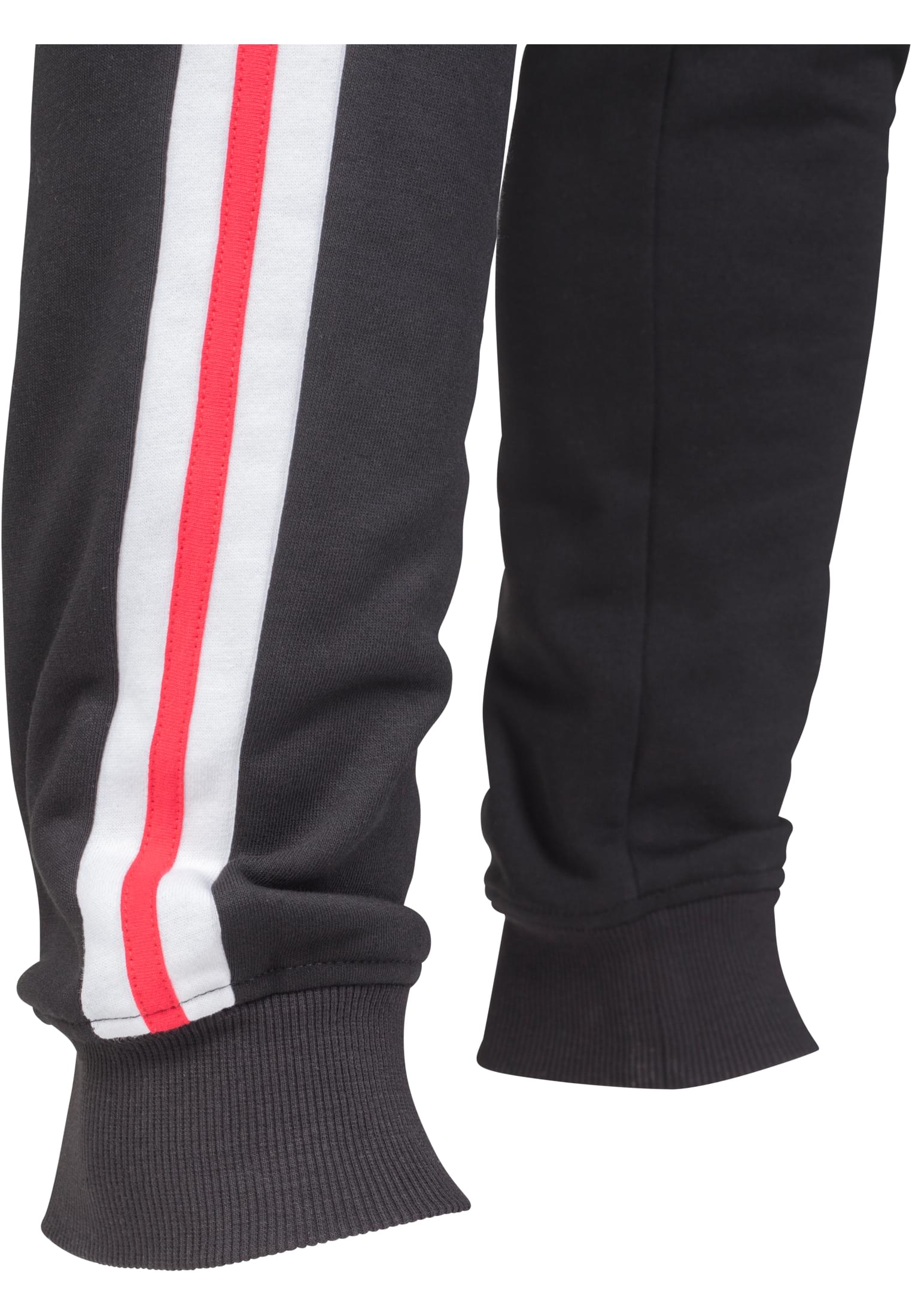 3-Tone Side Stripe Terry Pants | blk/wht/firered