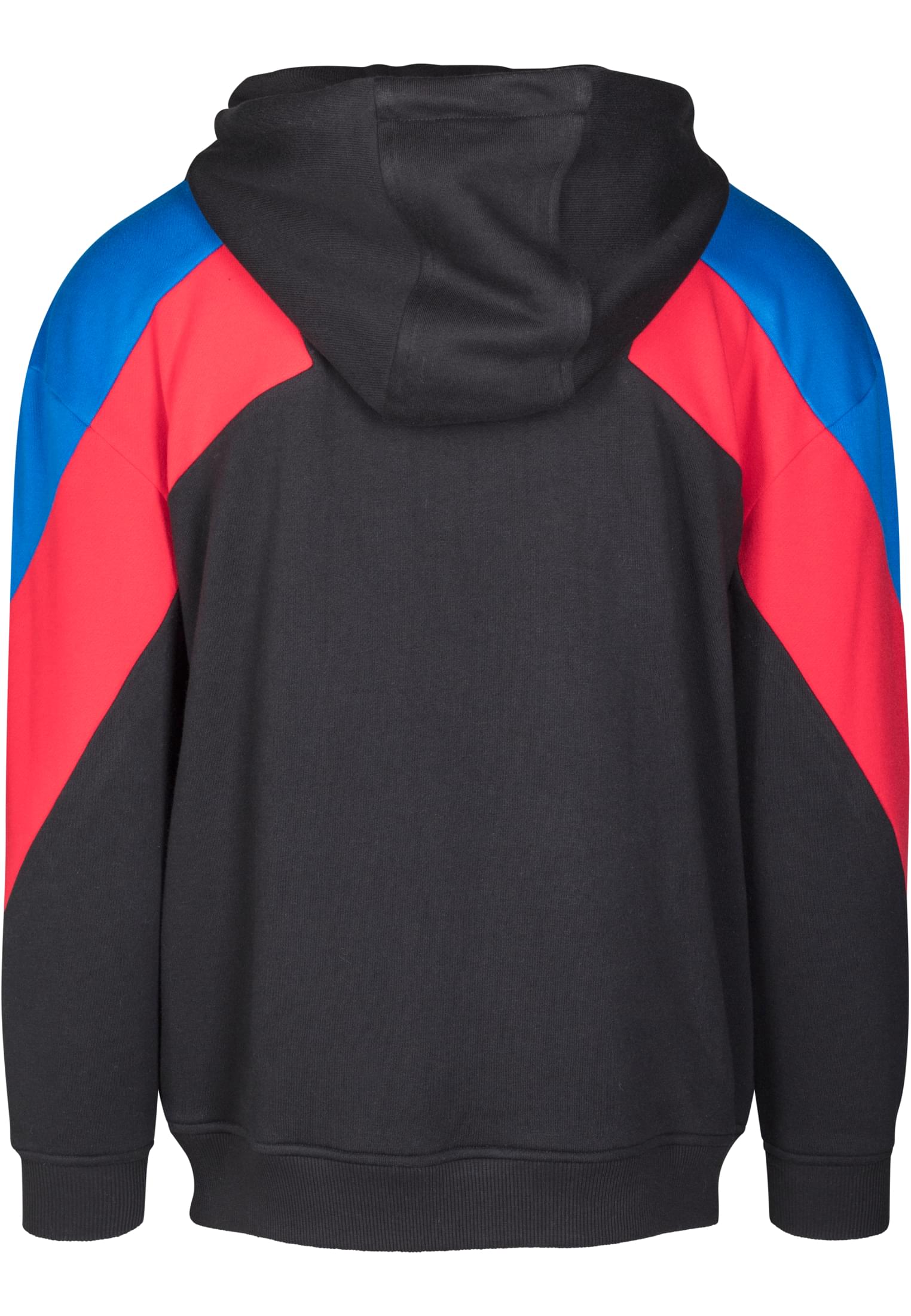 Oversize 3-Tone Hoody | blk/brightblue/firered