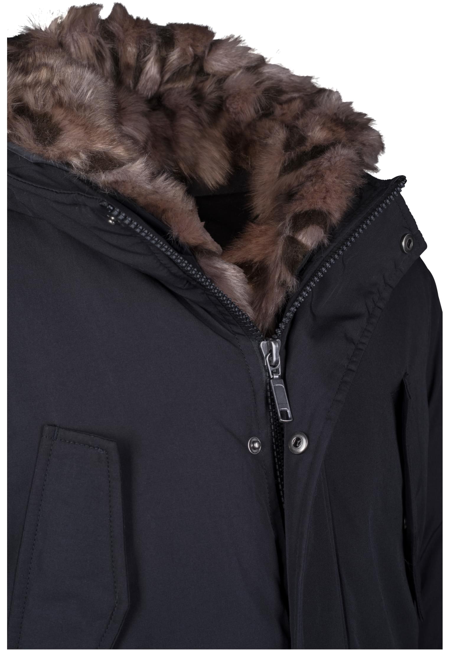 Hooded Faux Fur Parka | black