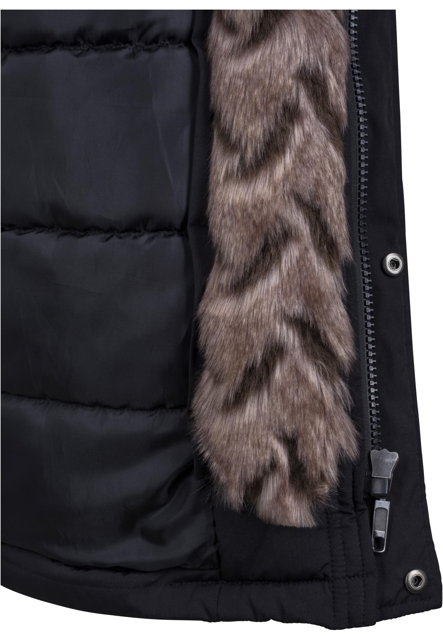 Hooded Faux Fur Parka | black