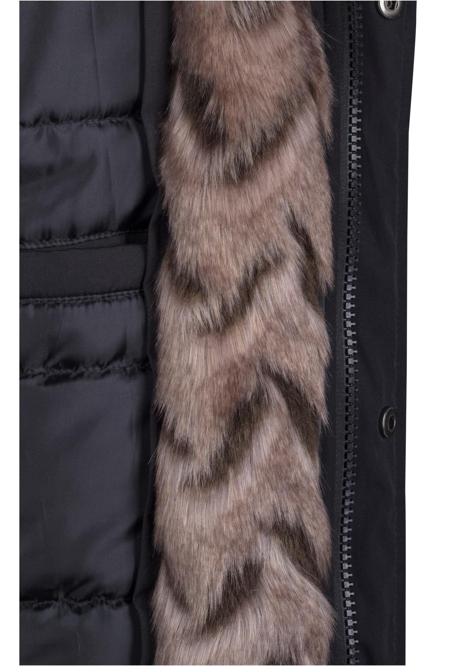 Hooded Faux Fur Parka | black