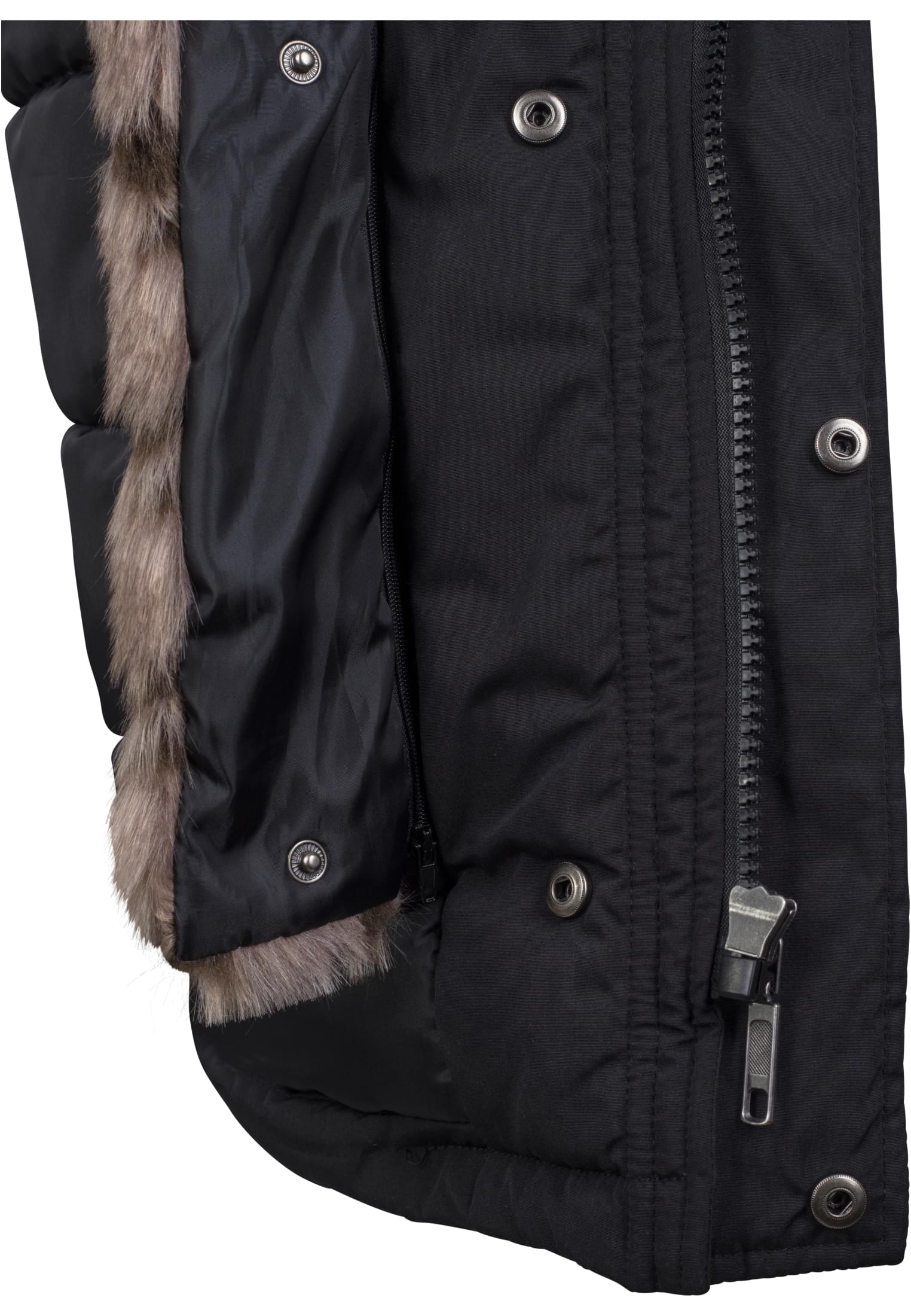 Hooded Faux Fur Parka | black