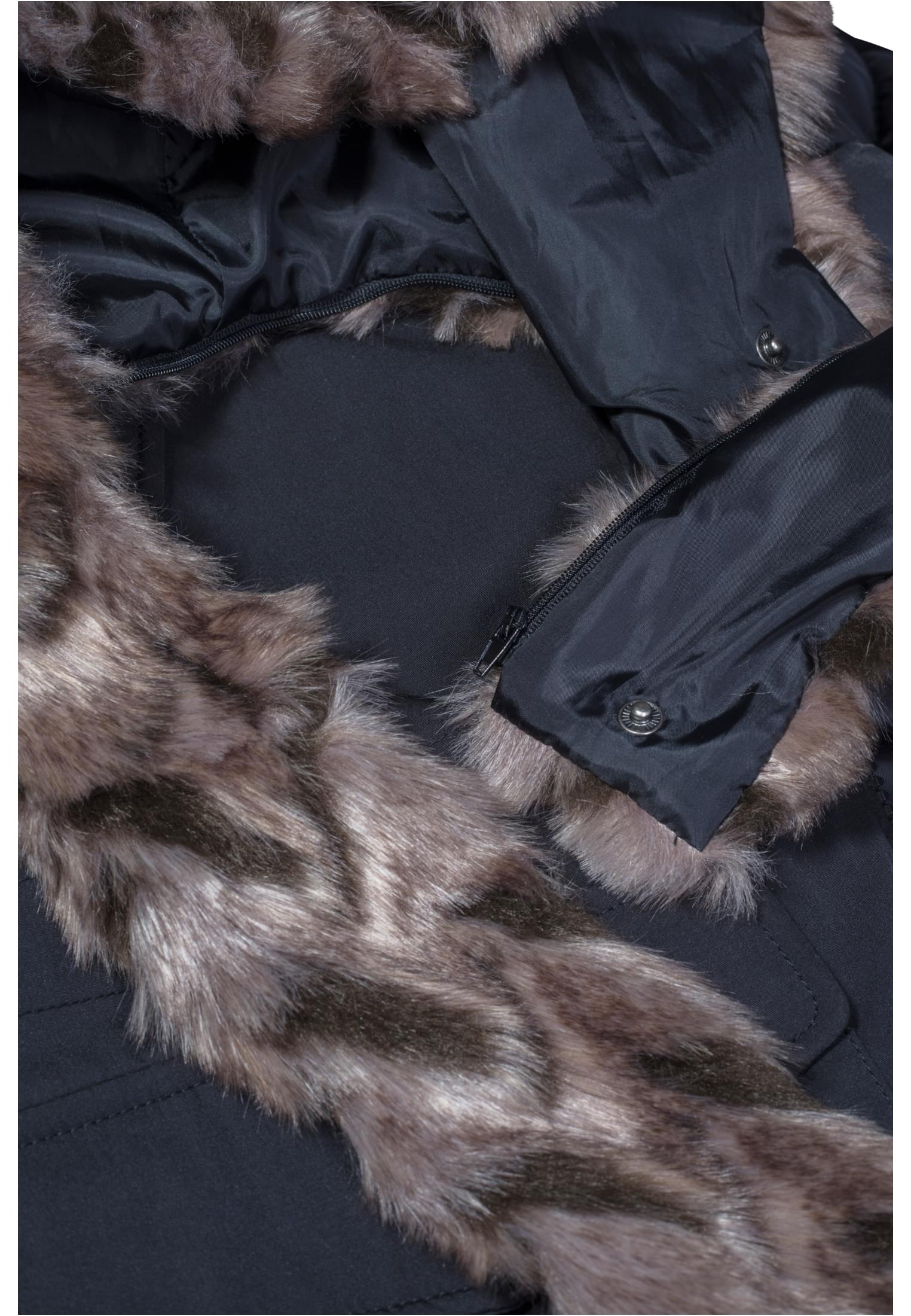 Hooded Faux Fur Parka | black