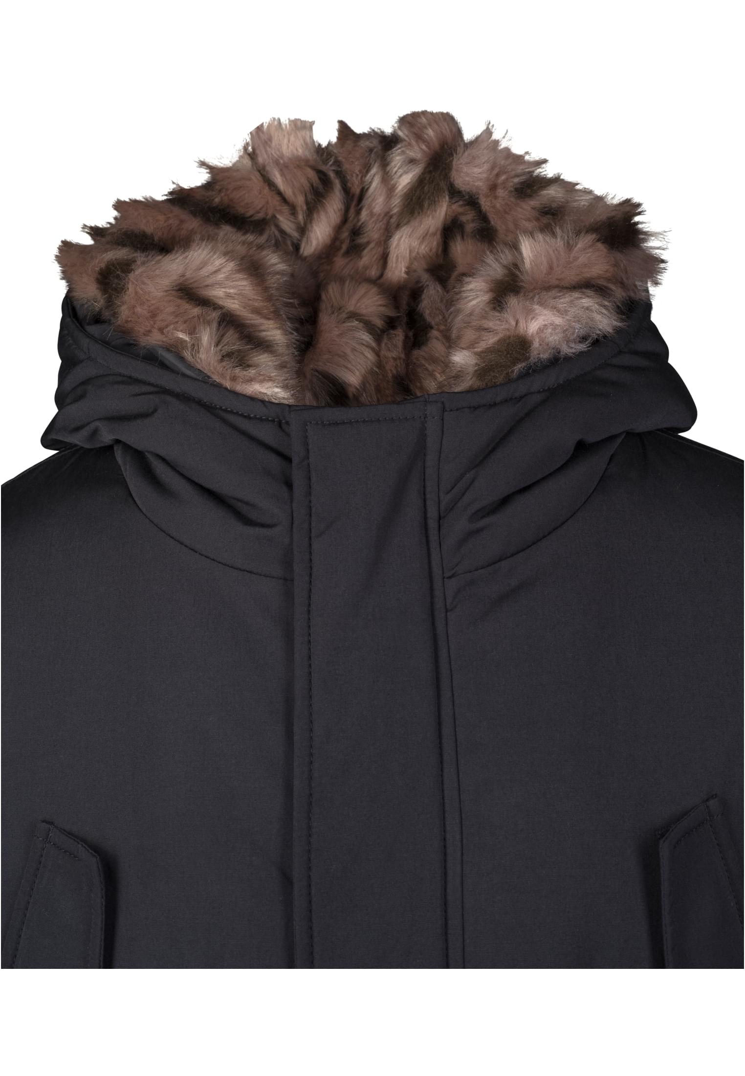 Hooded Faux Fur Parka | black