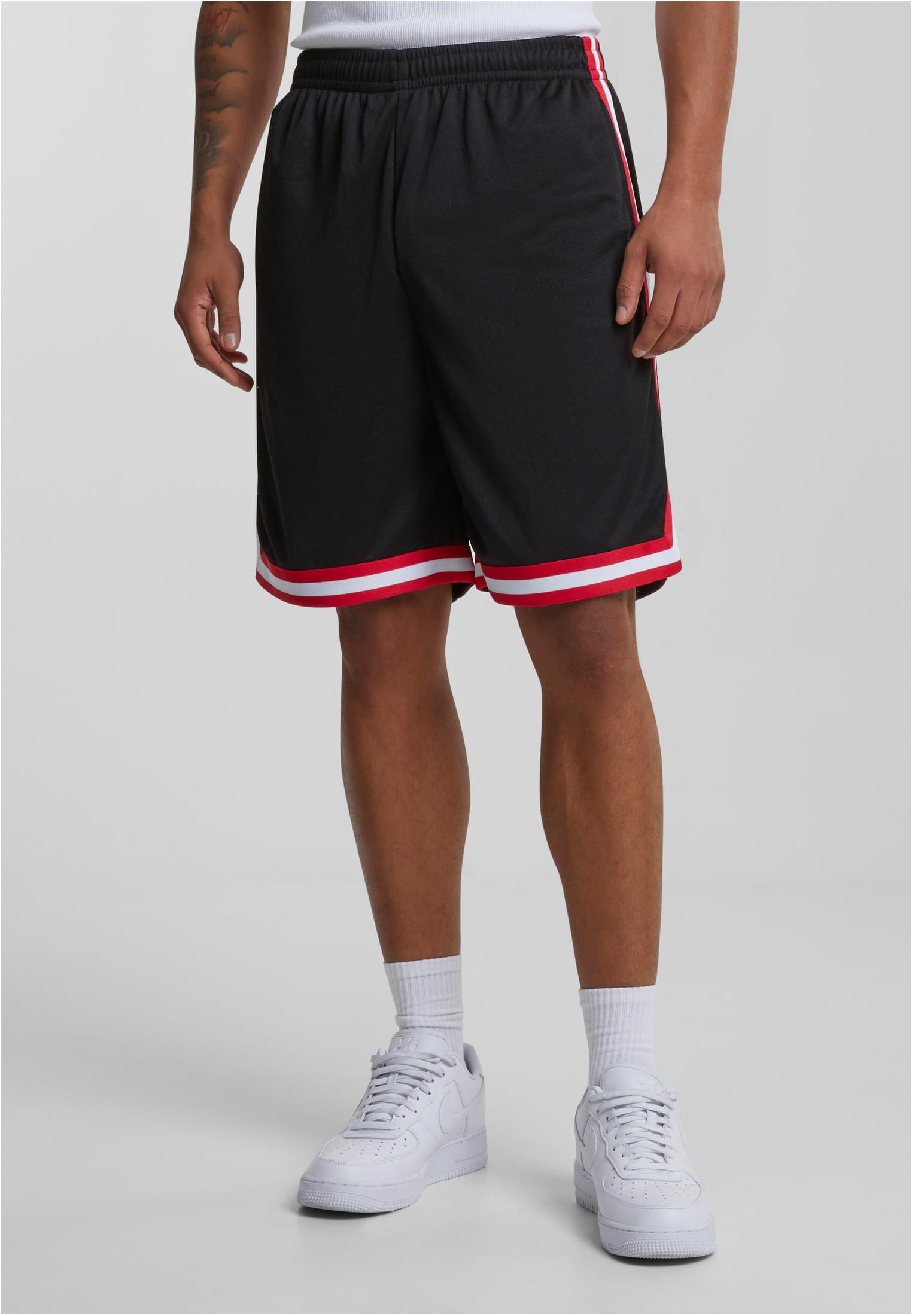 Stripes Mesh Shorts | blkredwht