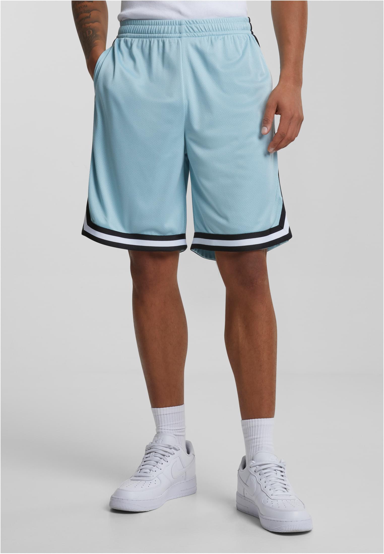 Stripes Mesh Shorts | oceanblue/black/white