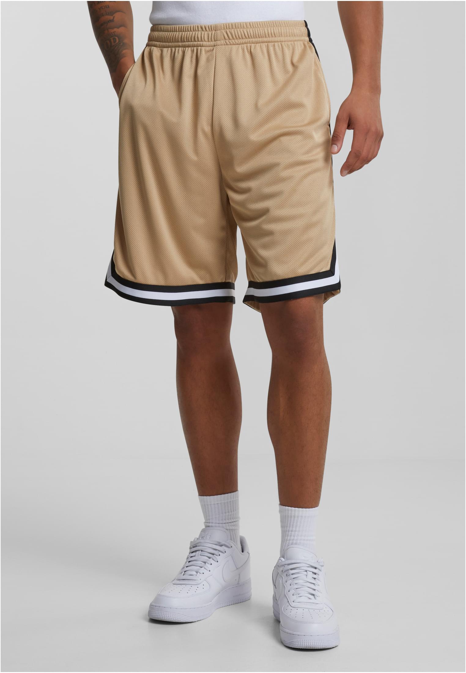 Stripes Mesh Shorts | unionbeige/black/white