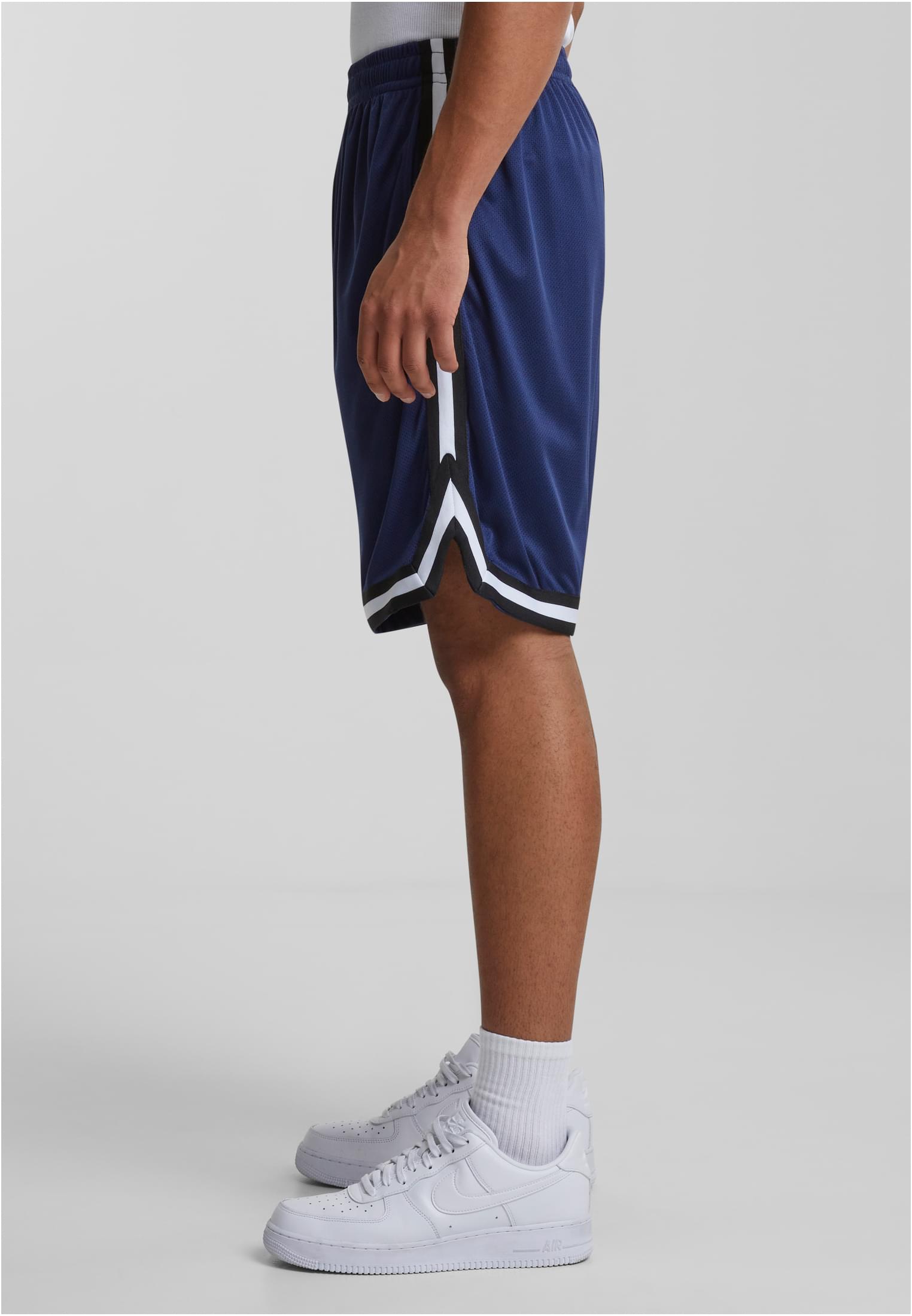 Stripes Mesh Shorts | darkblue/black/white