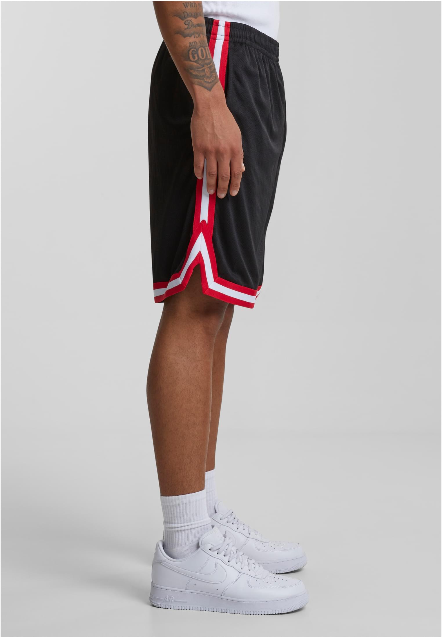 Stripes Mesh Shorts | blkredwht