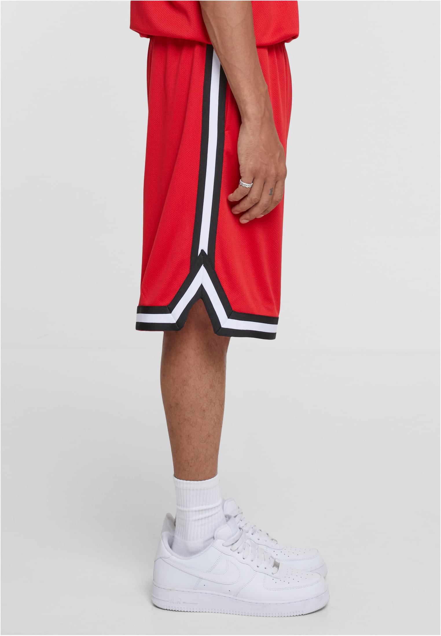 Stripes Mesh Shorts | cityred/black/white