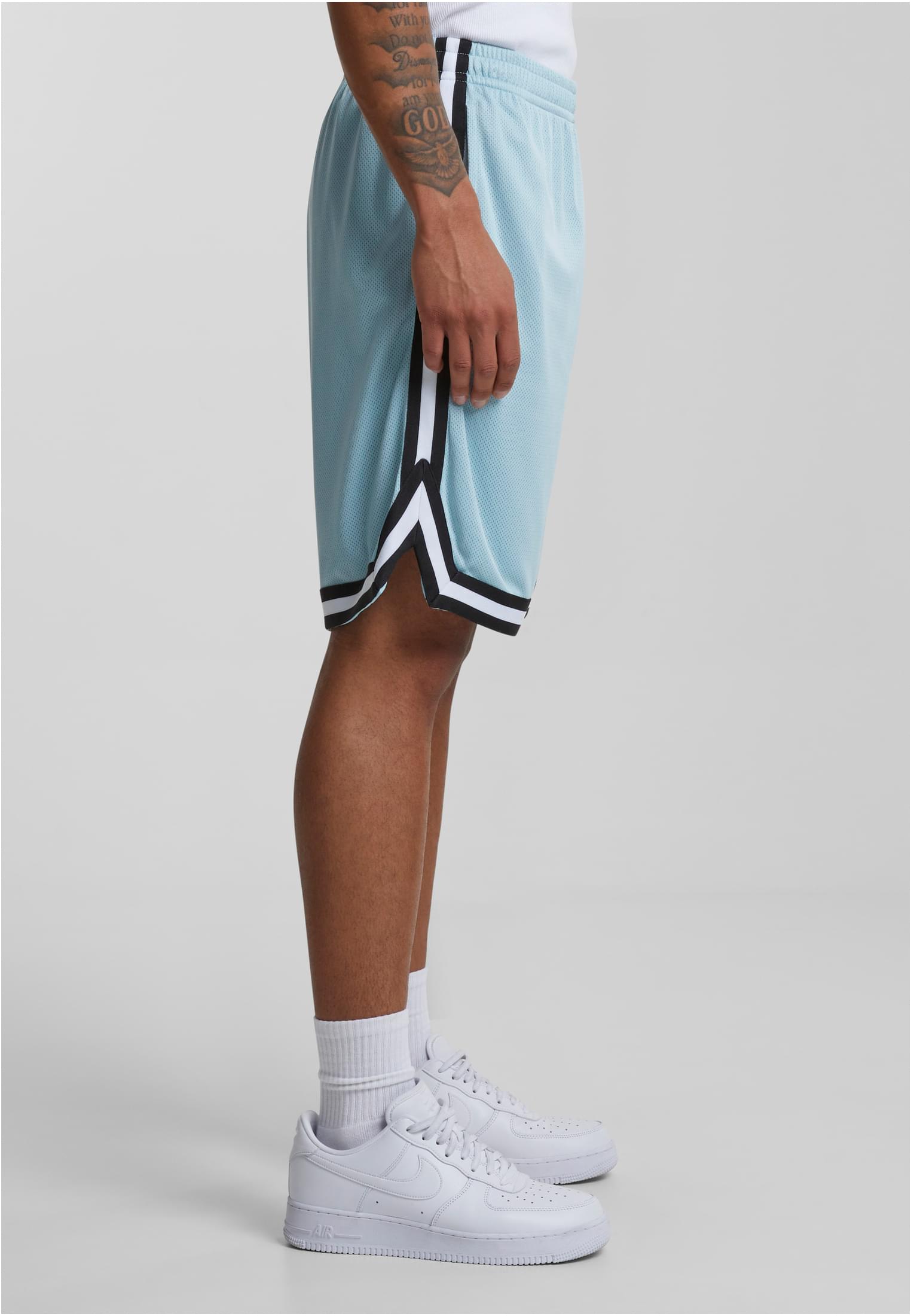 Stripes Mesh Shorts | oceanblue/black/white