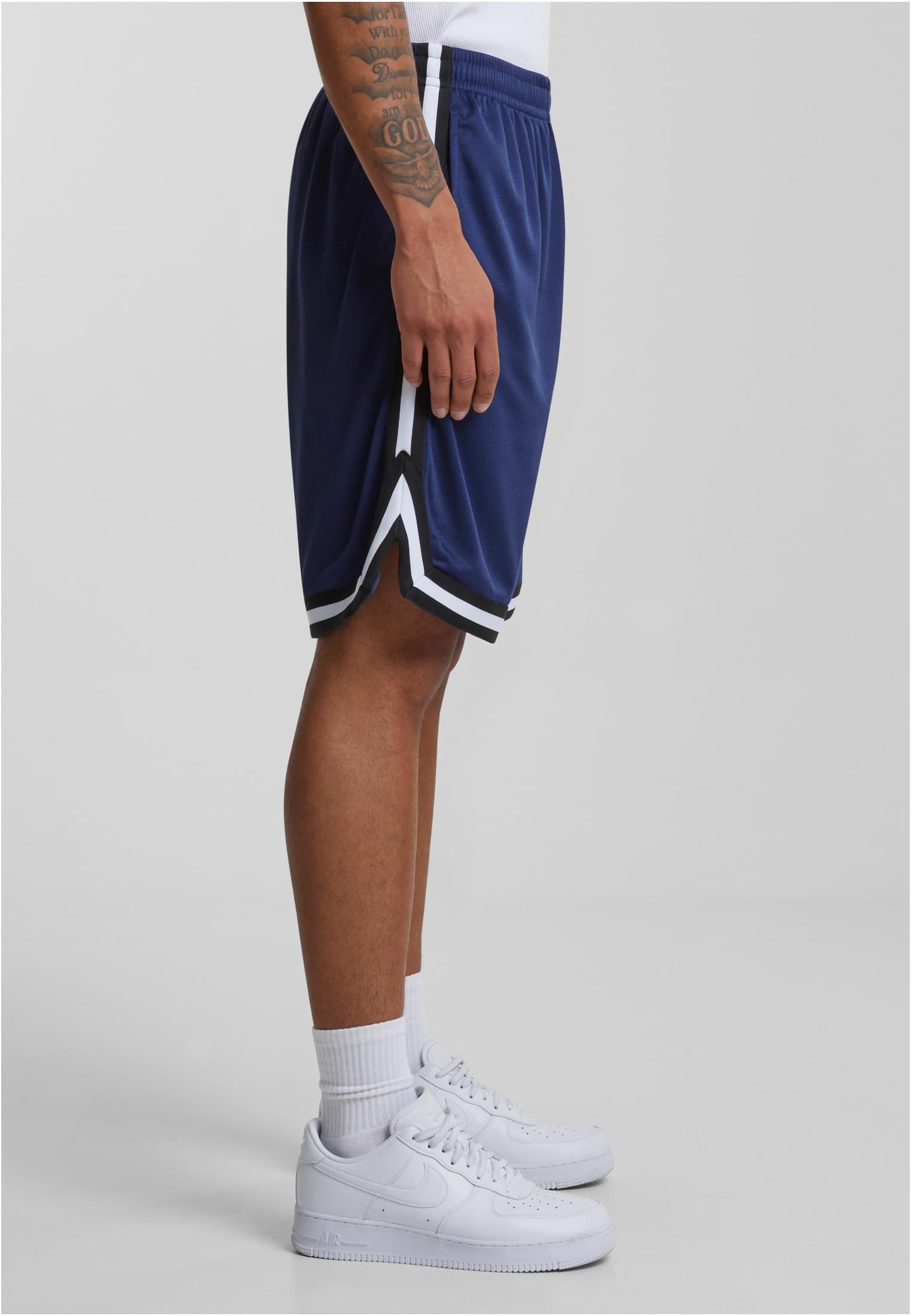 Stripes Mesh Shorts | darkblue/black/white