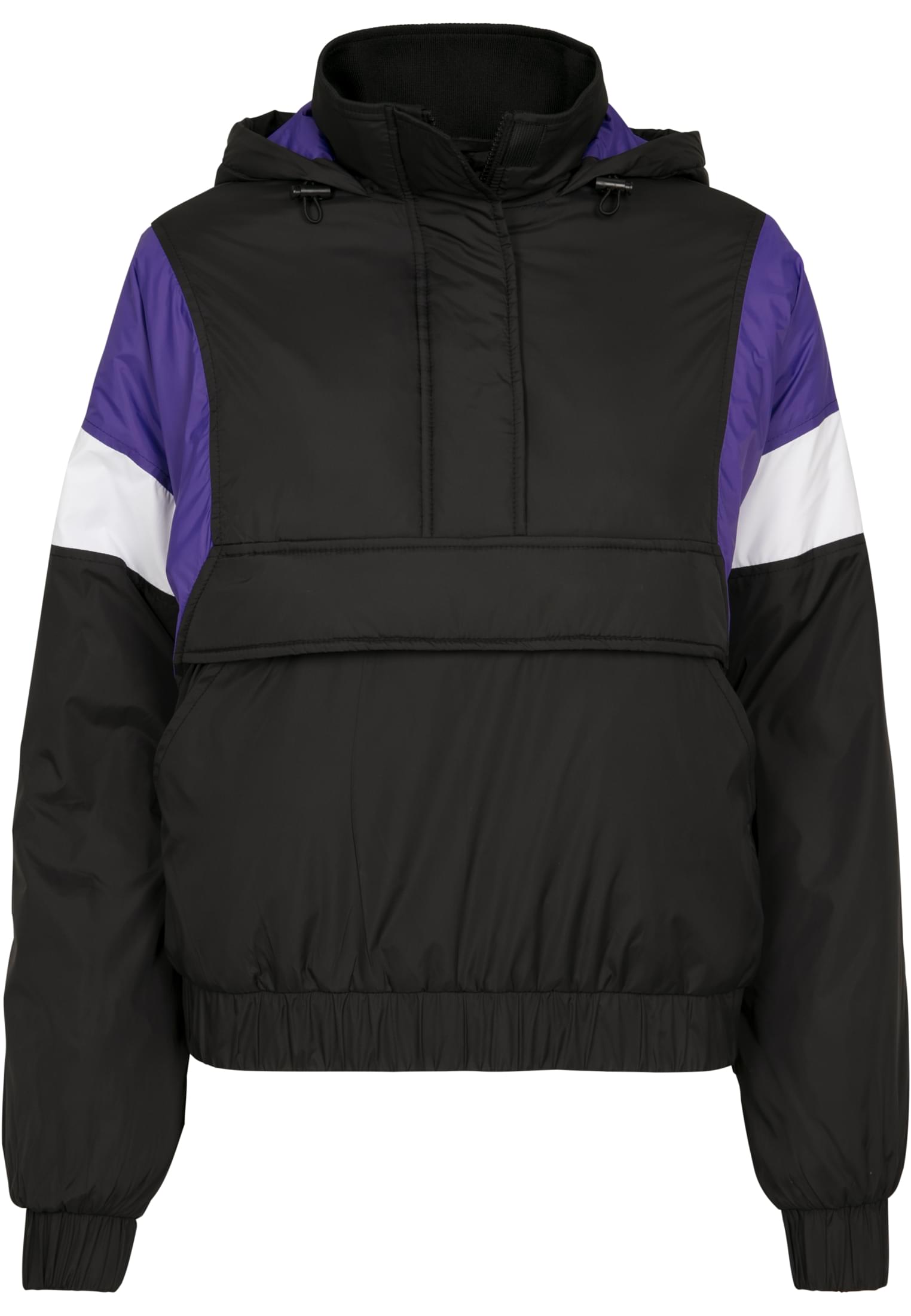 Ladies 3-Tone Padded Pull Over Jacket | black/ultraviolet/white