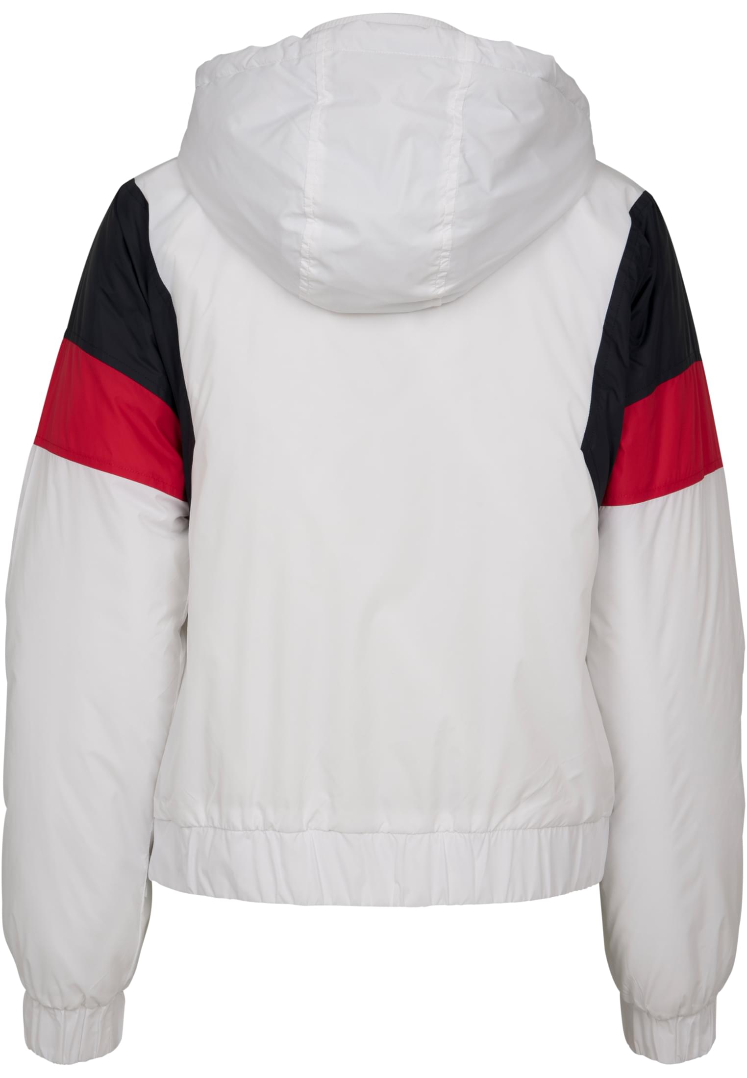 Ladies 3-Tone Padded Pull Over Jacket | white/navy/fire red