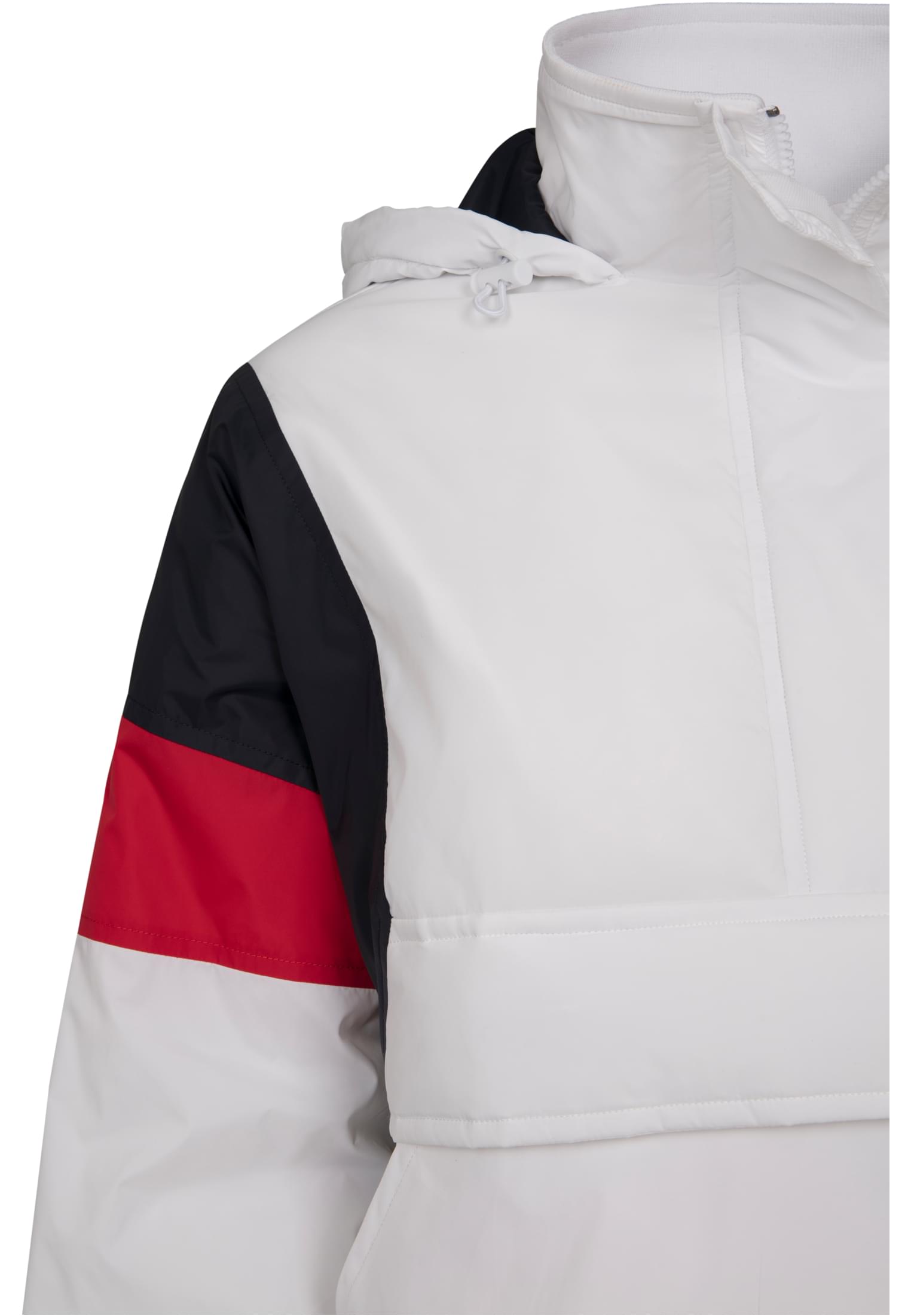 Ladies 3-Tone Padded Pull Over Jacket | white/navy/fire red