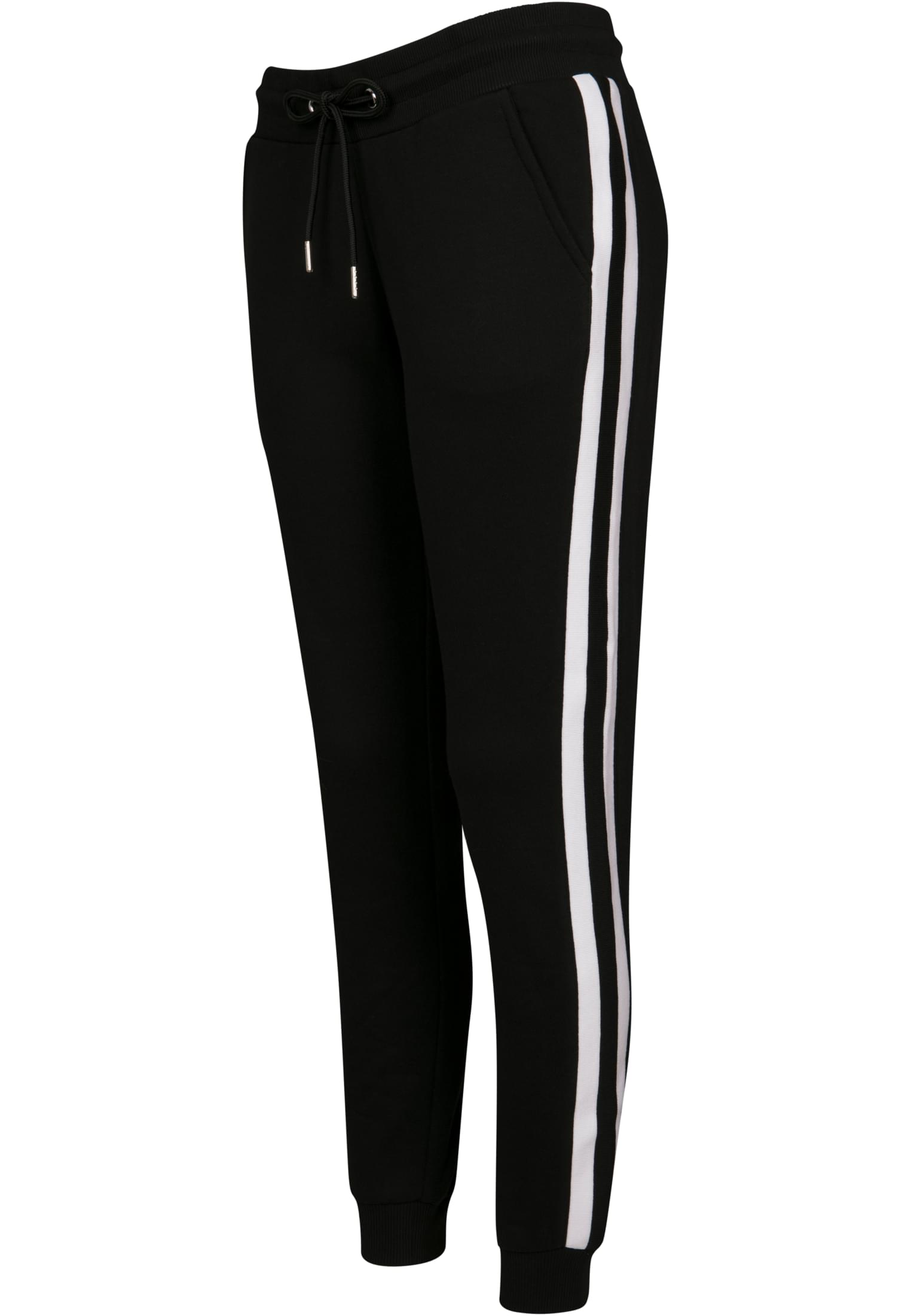 Ladies College Contrast Sweatpants | black/white/black