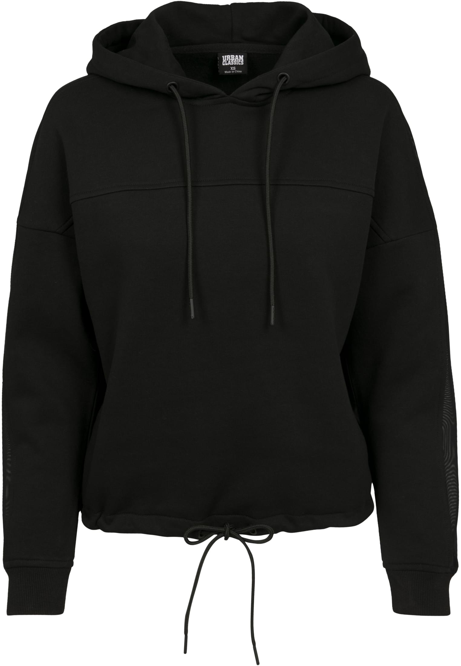 Ladies Oversized Tech Mesh Inset Hoody | black