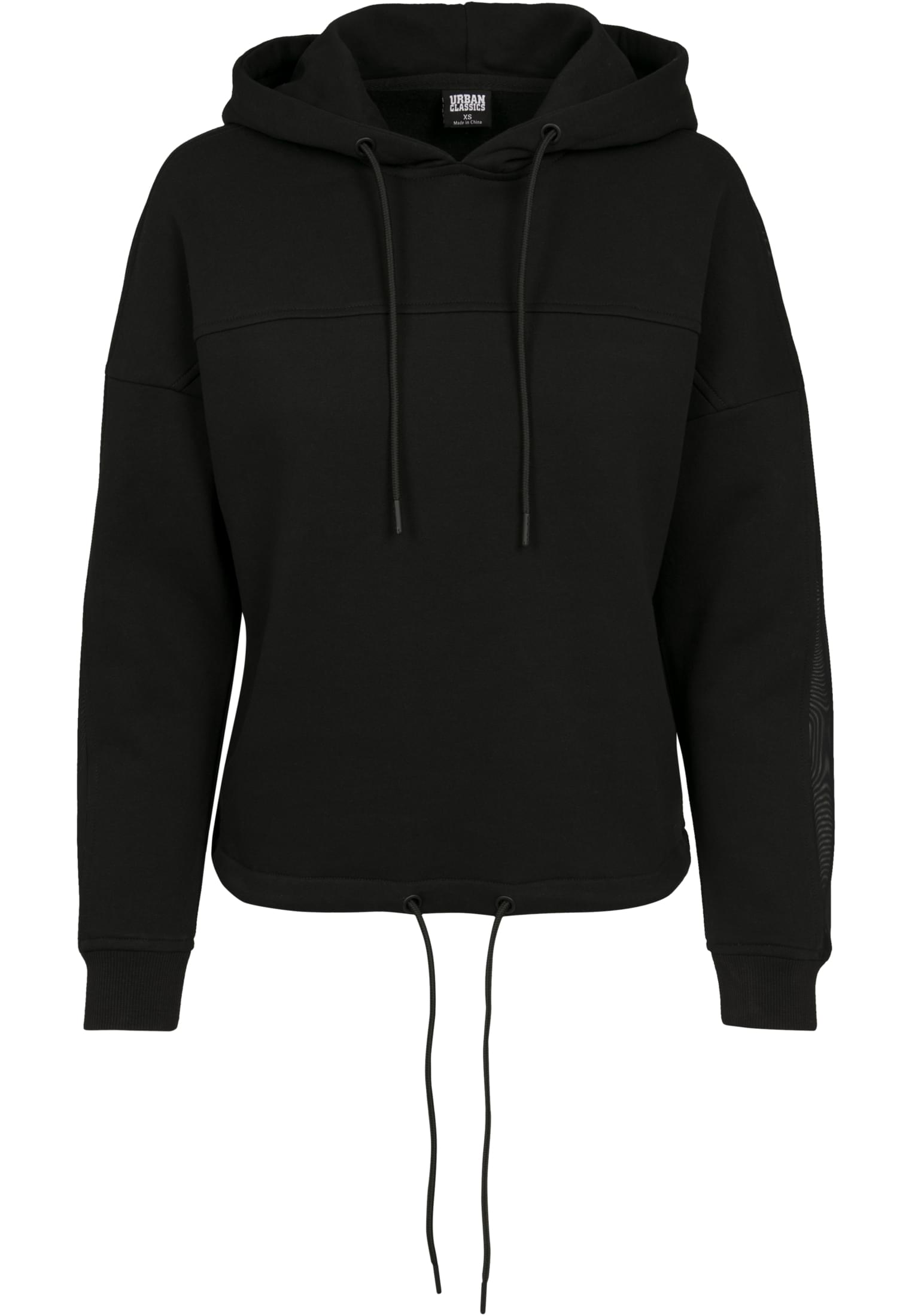 Ladies Oversized Tech Mesh Inset Hoody | black