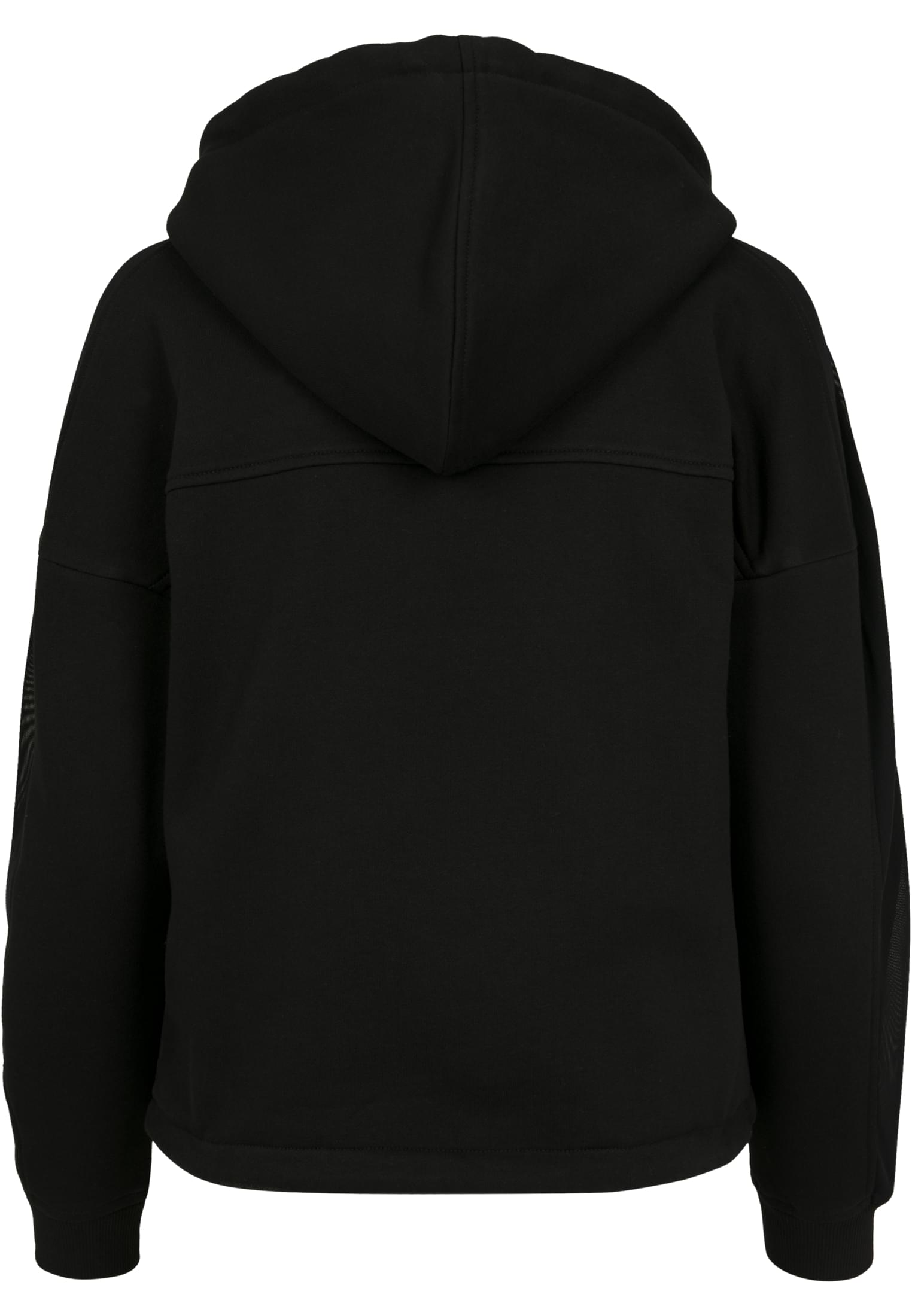 Ladies Oversized Tech Mesh Inset Hoody | black