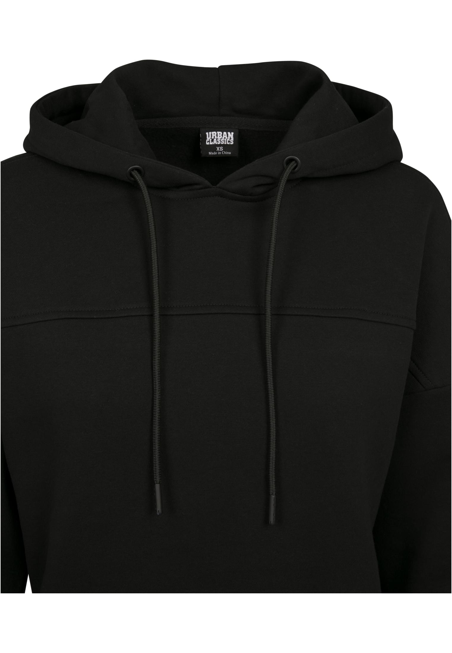 Ladies Oversized Tech Mesh Inset Hoody | black