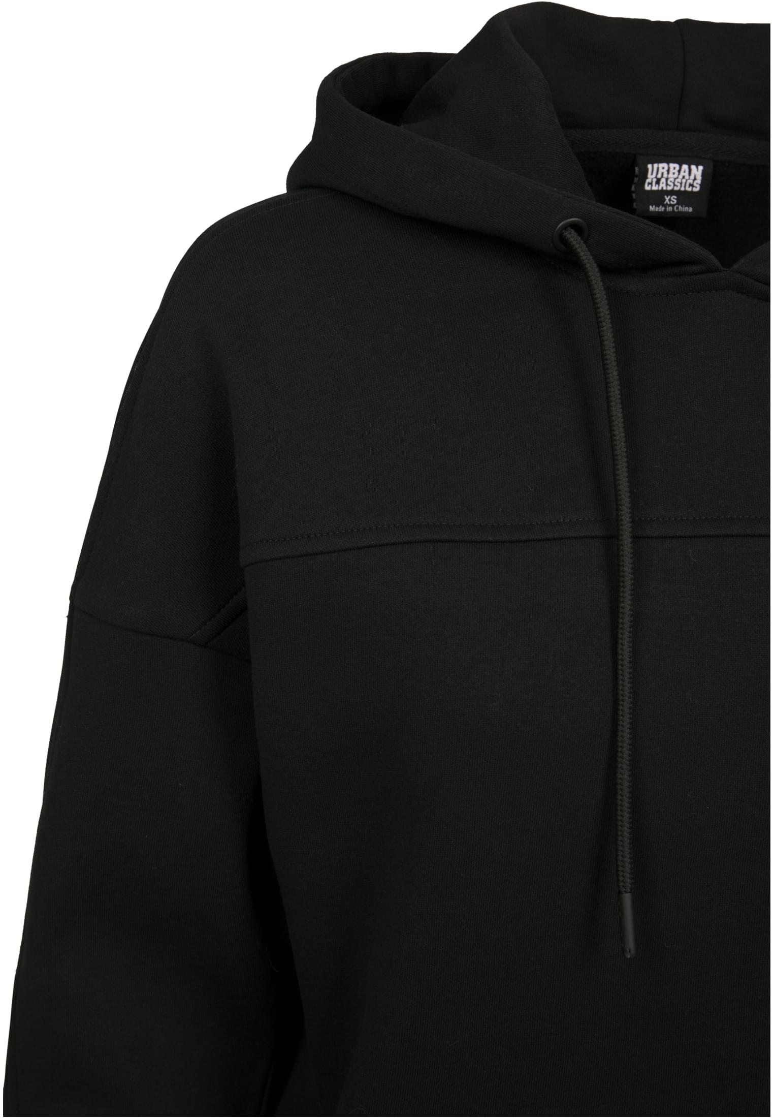 Ladies Oversized Tech Mesh Inset Hoody | black