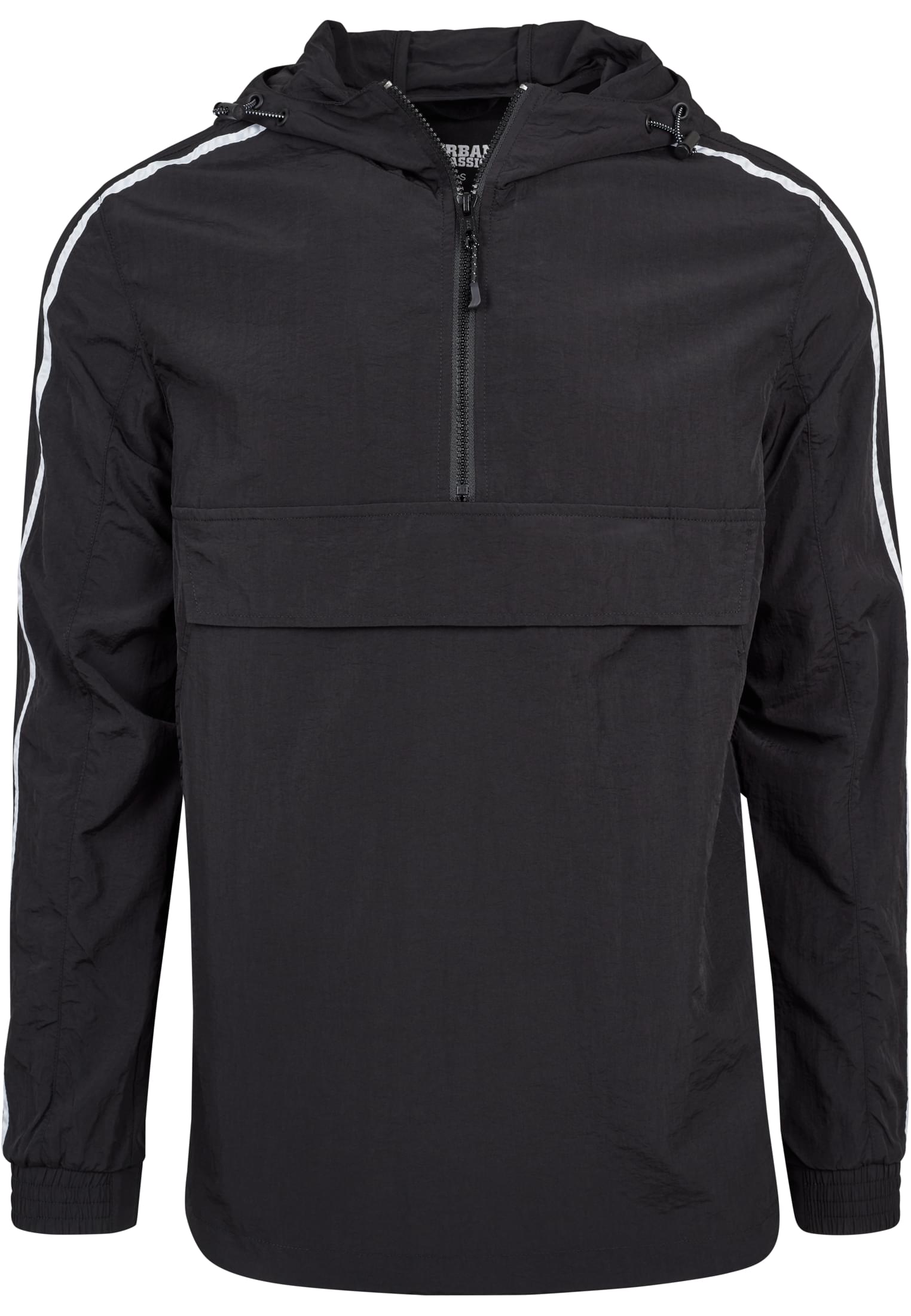 Crinkle Nylon Pull Over Jacket | blk/wht