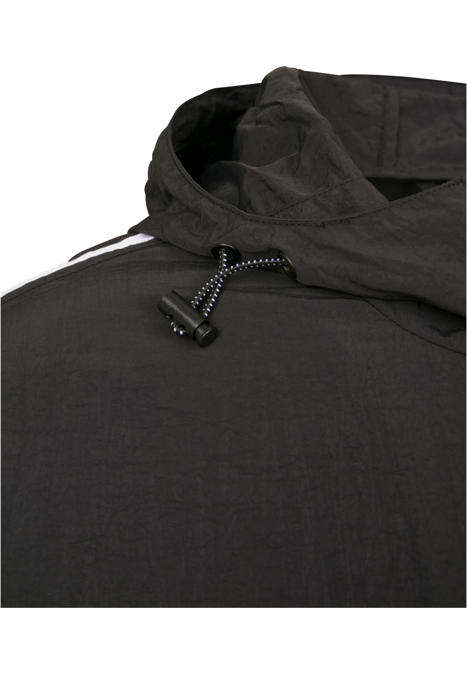 Crinkle Nylon Pull Over Jacket | blk/wht