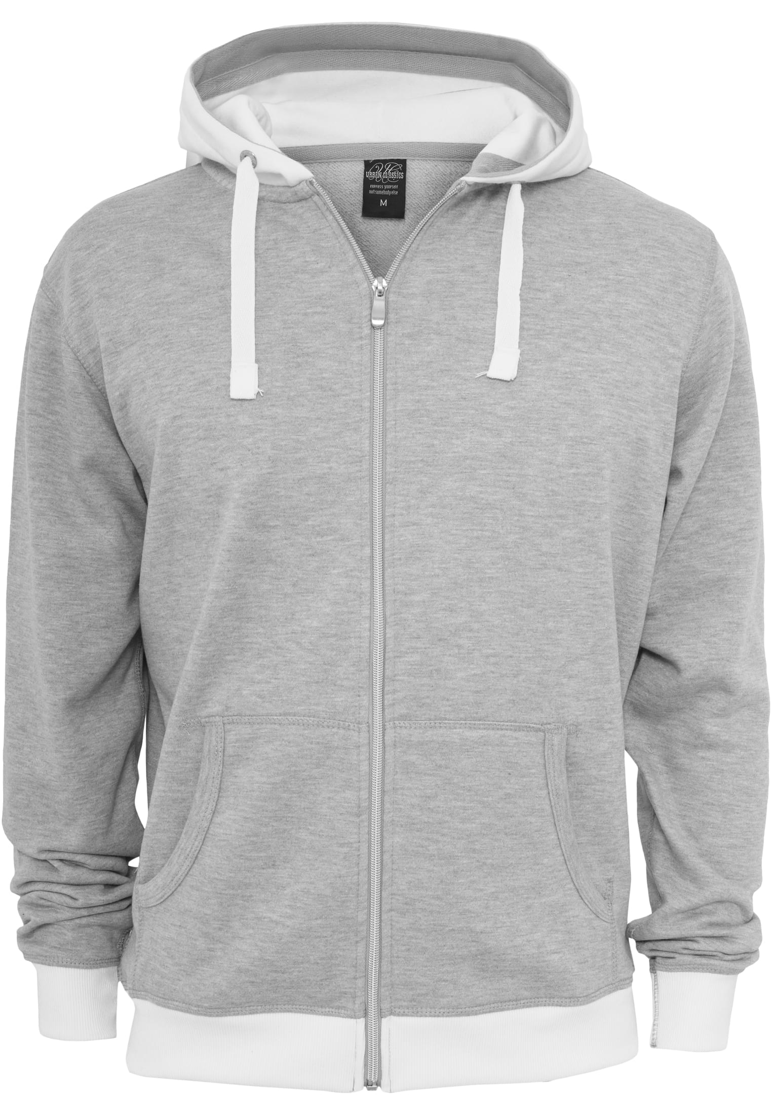 Light Fleece Zip Hoody | ltgy/wht