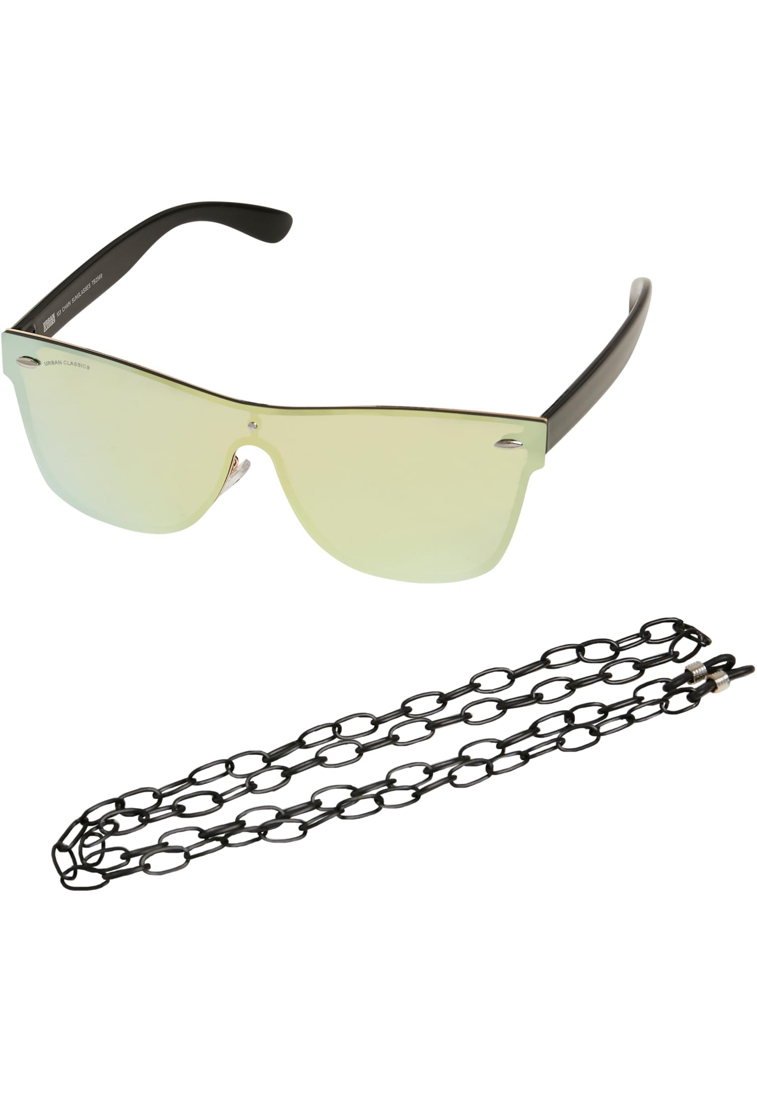 103 Chain Sunglasses | black/gold mirror