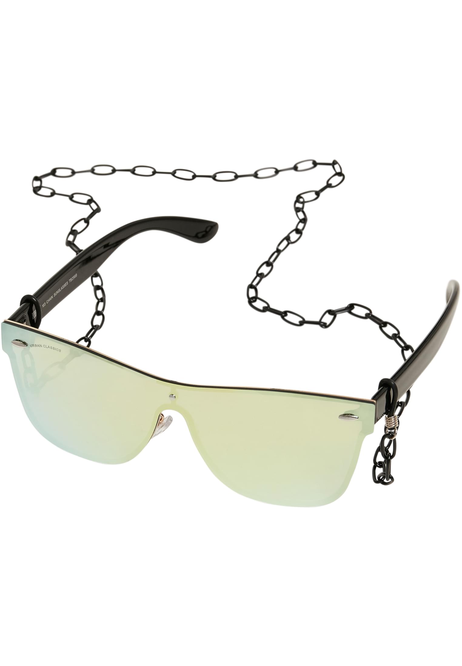 103 Chain Sunglasses | black/gold mirror