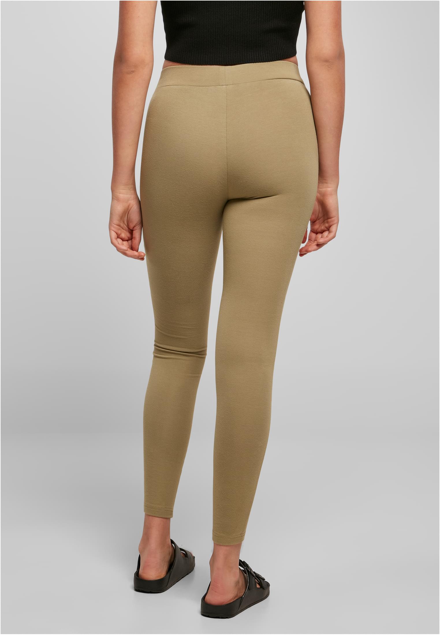 Ladies Laces Inset Leggings | khaki