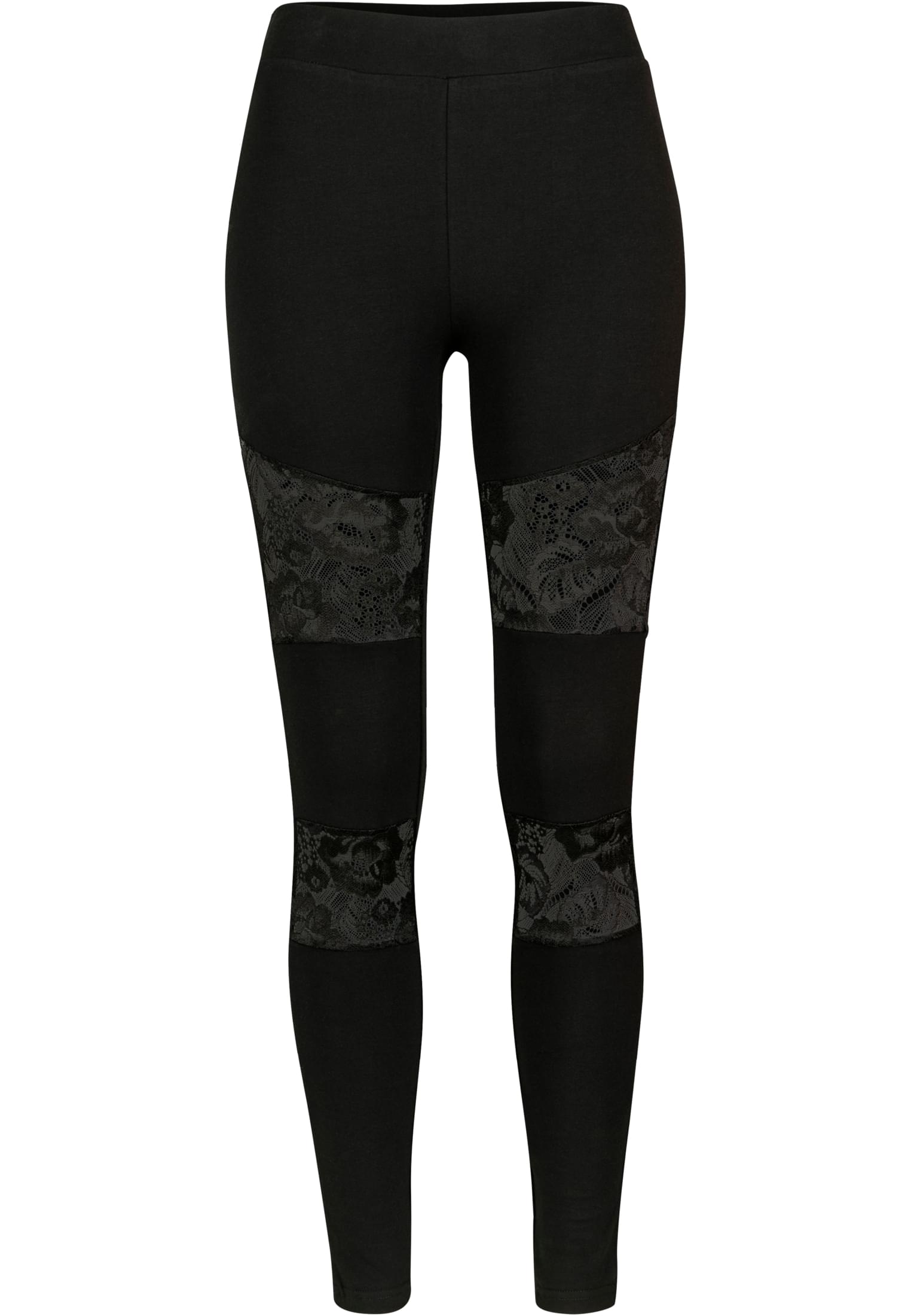 Ladies Laces Inset Leggings | black